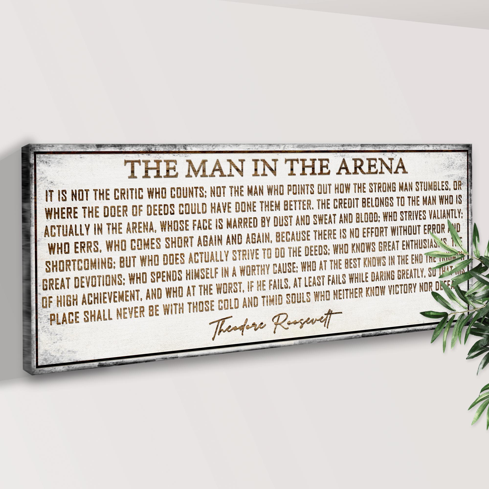 The Man In The Arena Sign VI on sale at MyriadMart