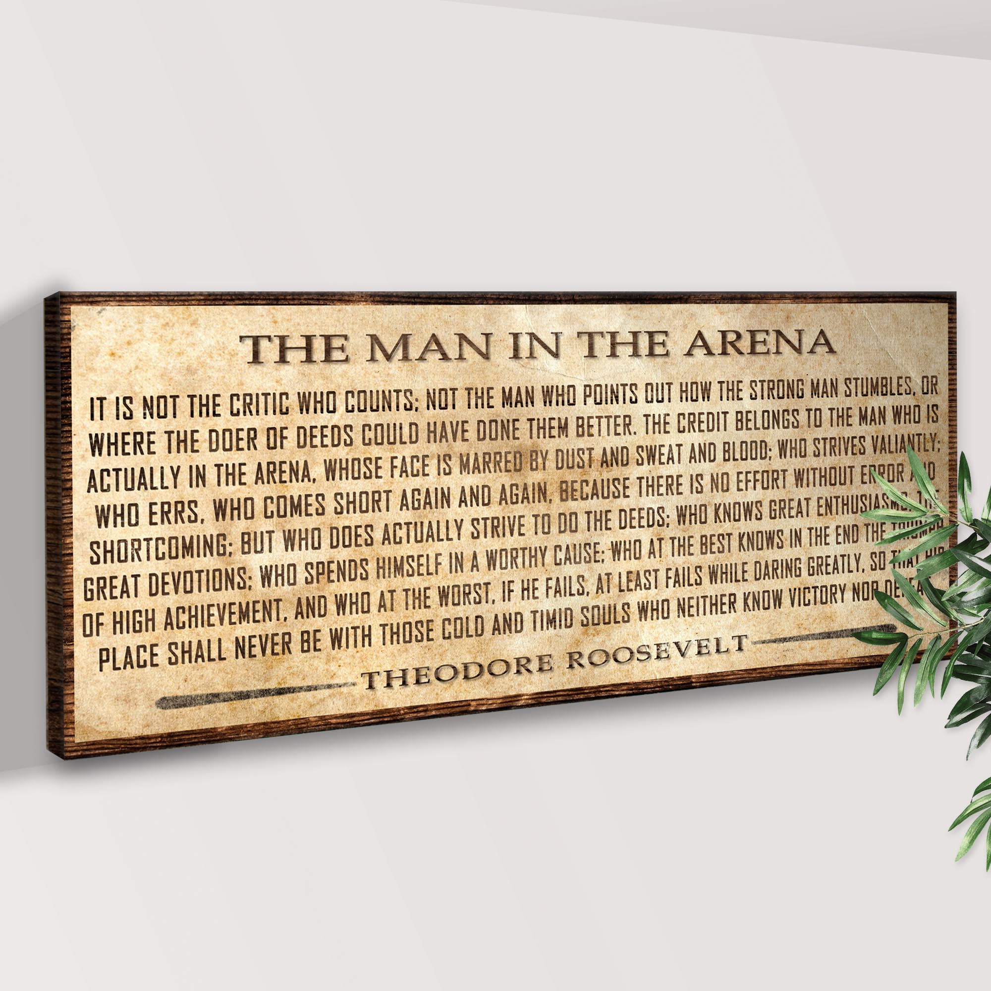 The Man In The Arena Sign V on sale at MyriadMart