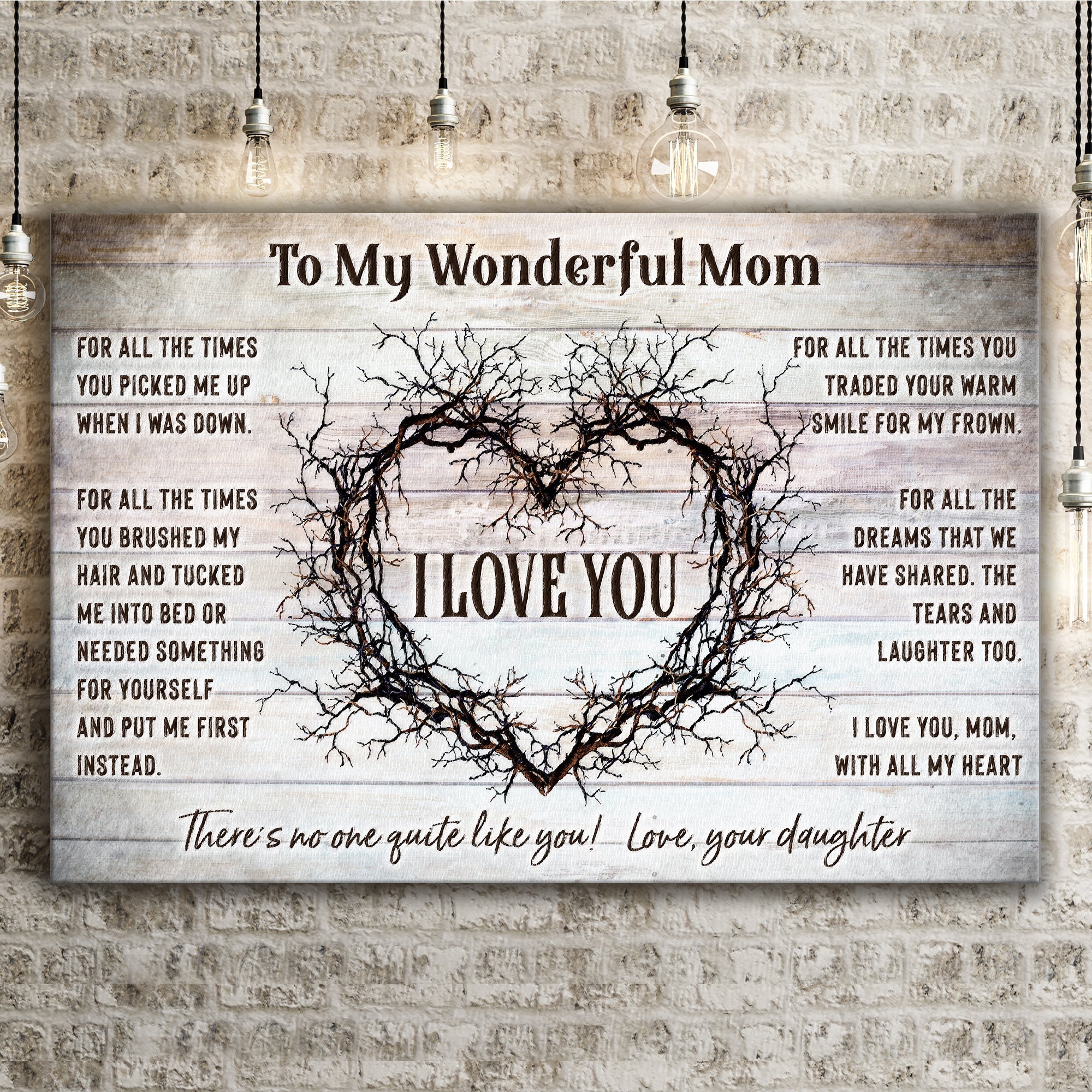 To My Wonderful Mom Happy Mother's Day Sign on sale at MyriadMart