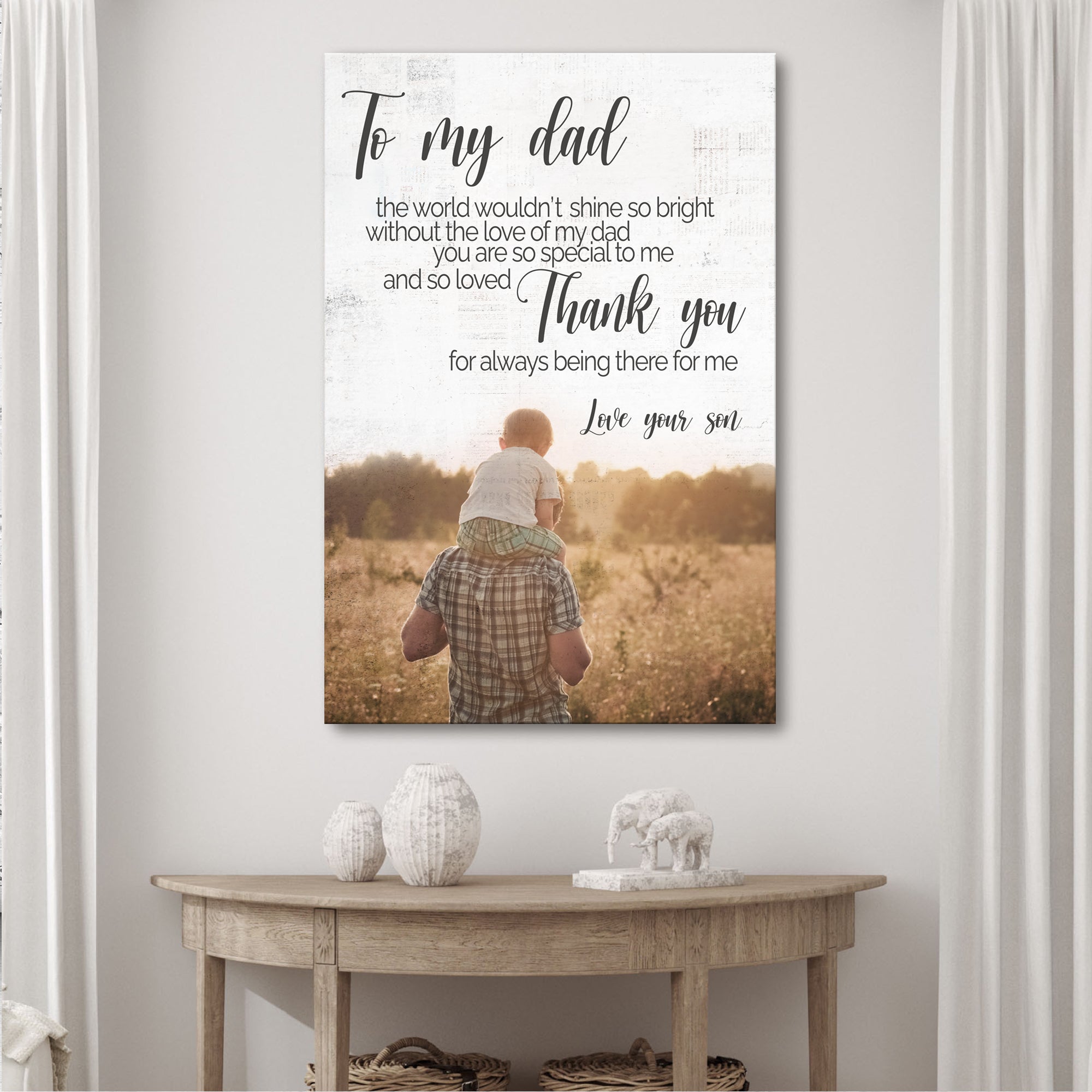 To My Dad Thank You Happy Father's Day Sign on sale at MyriadMart