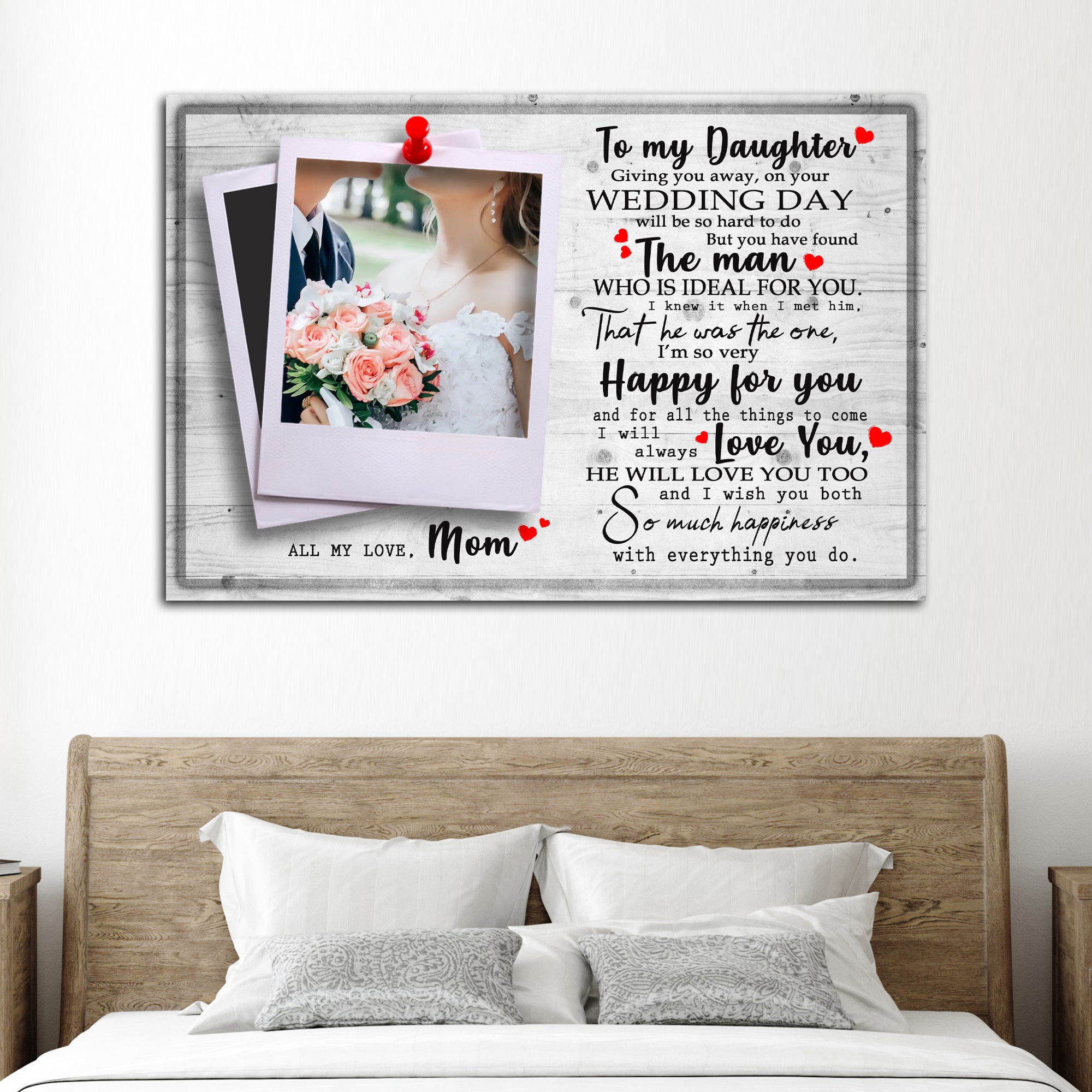 To My Daughter Marriage Message Sign on sale at MyriadMart