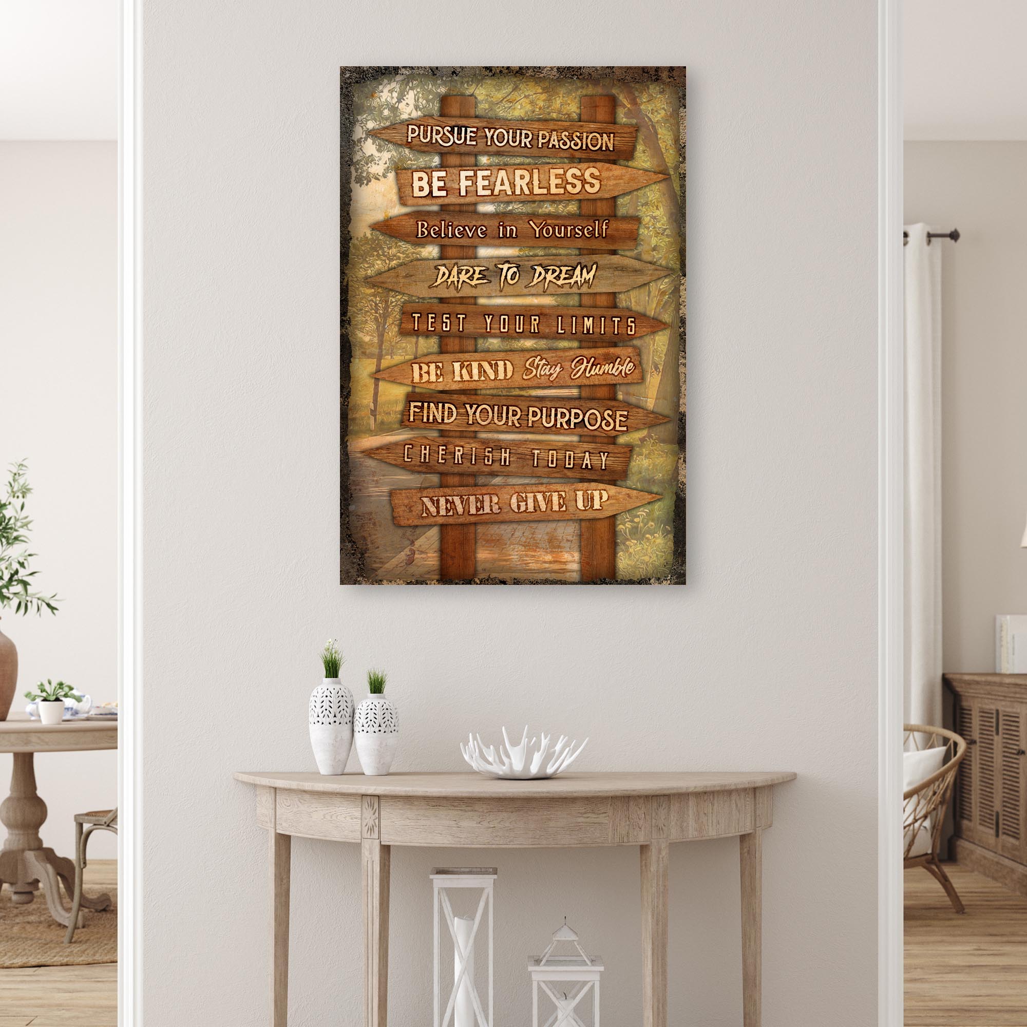 Pursue Your Passion Never Give Up Motivation Sign II on sale at MyriadMart
