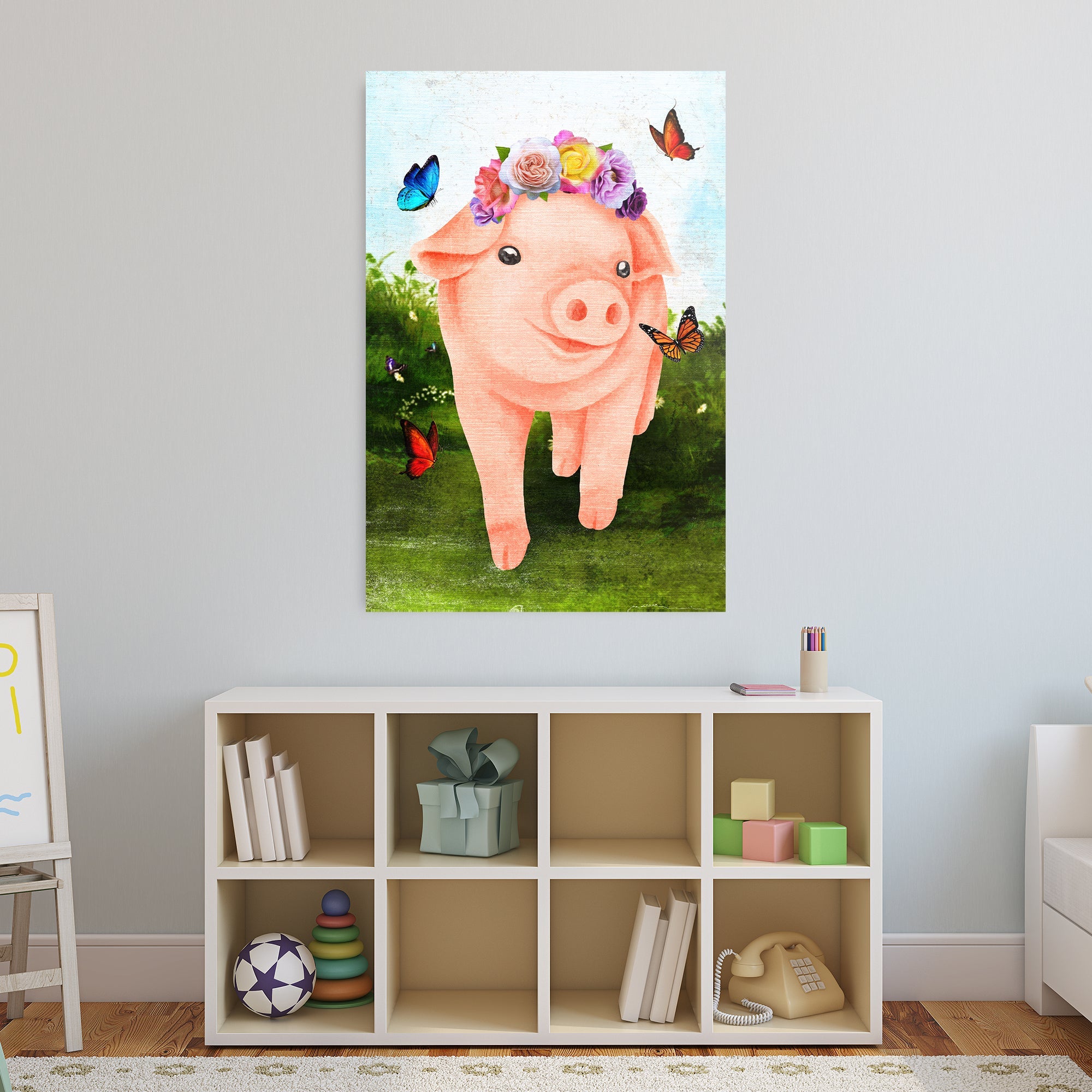 The Most Adorable Pig Canvas Wall Art on sale at MyriadMart
