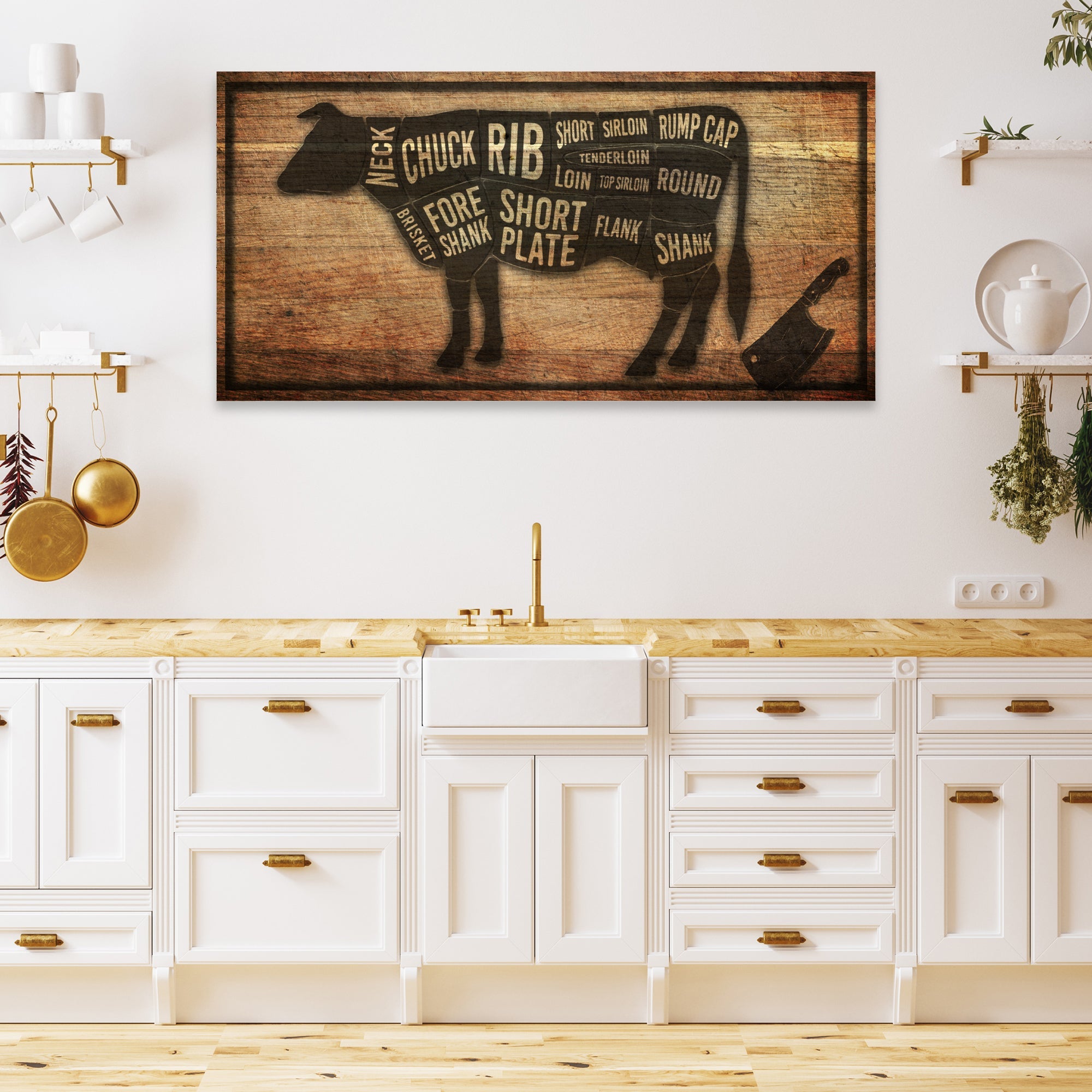 Cow Butcher Kitchen Sign II on sale at MyriadMart