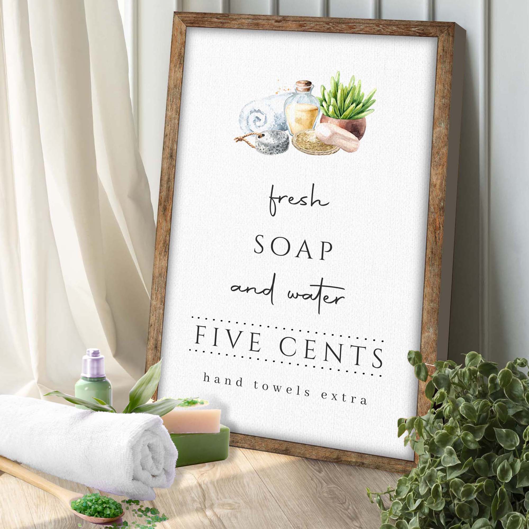 Fresh Soap And Water Bathroom Sign III on sale at MyriadMart
