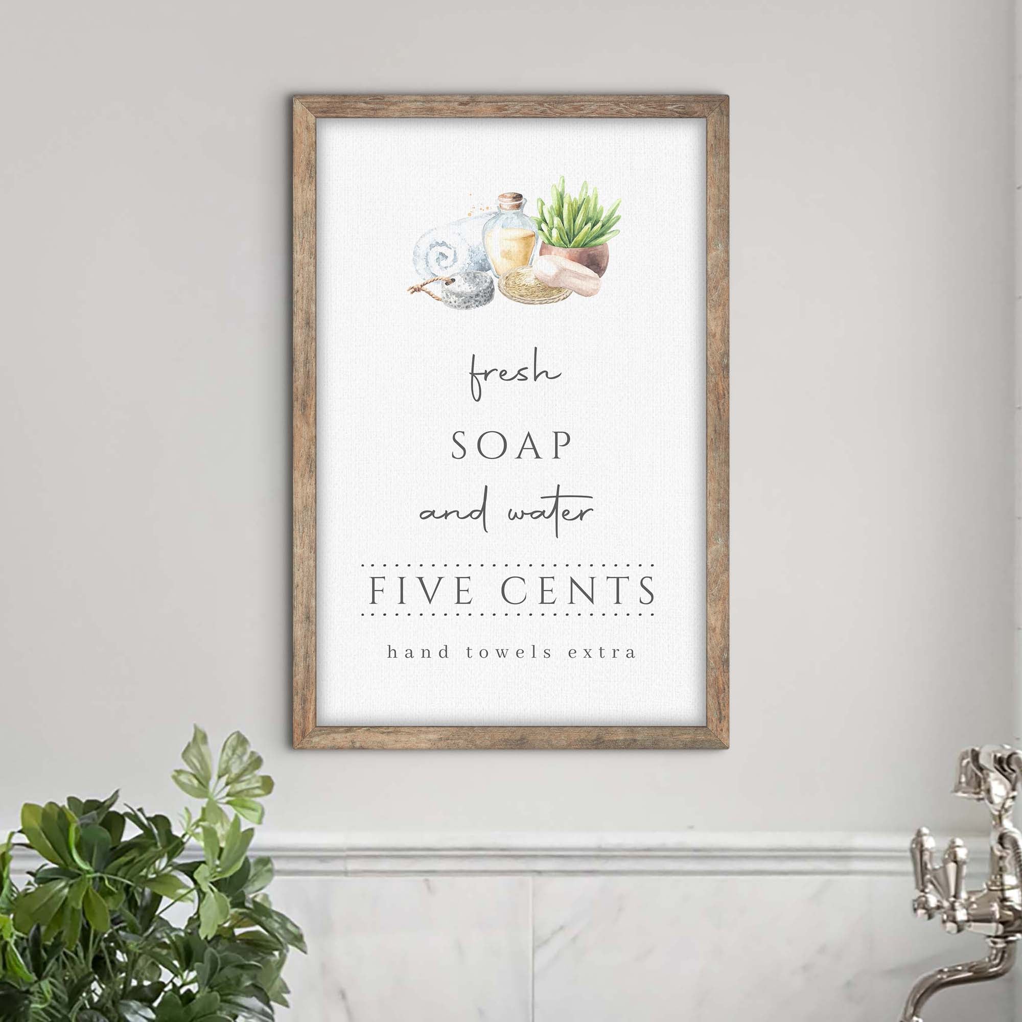 Fresh Soap And Water Bathroom Sign III on sale at MyriadMart