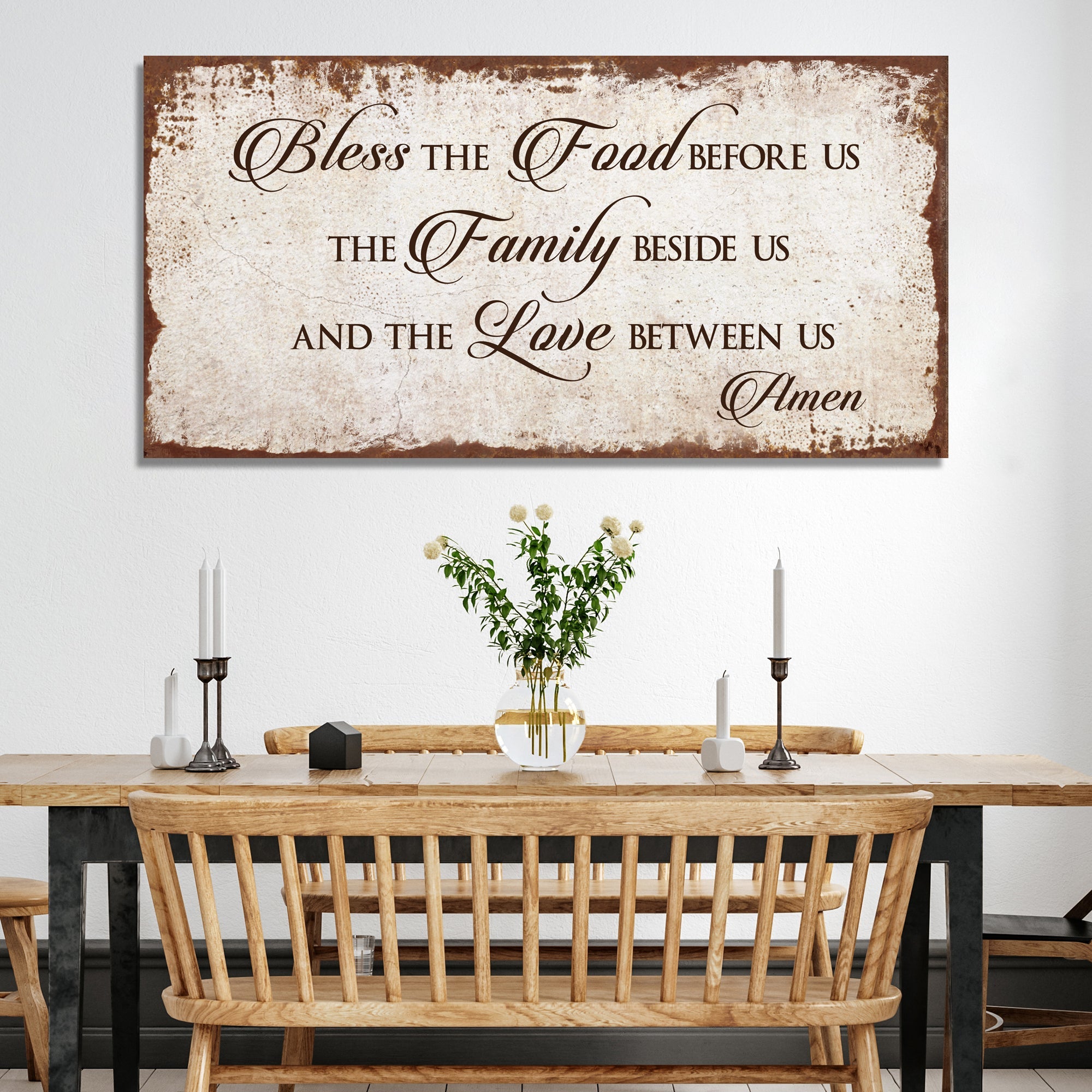 Bless Our Food, Family, And Love Sign on sale at MyriadMart