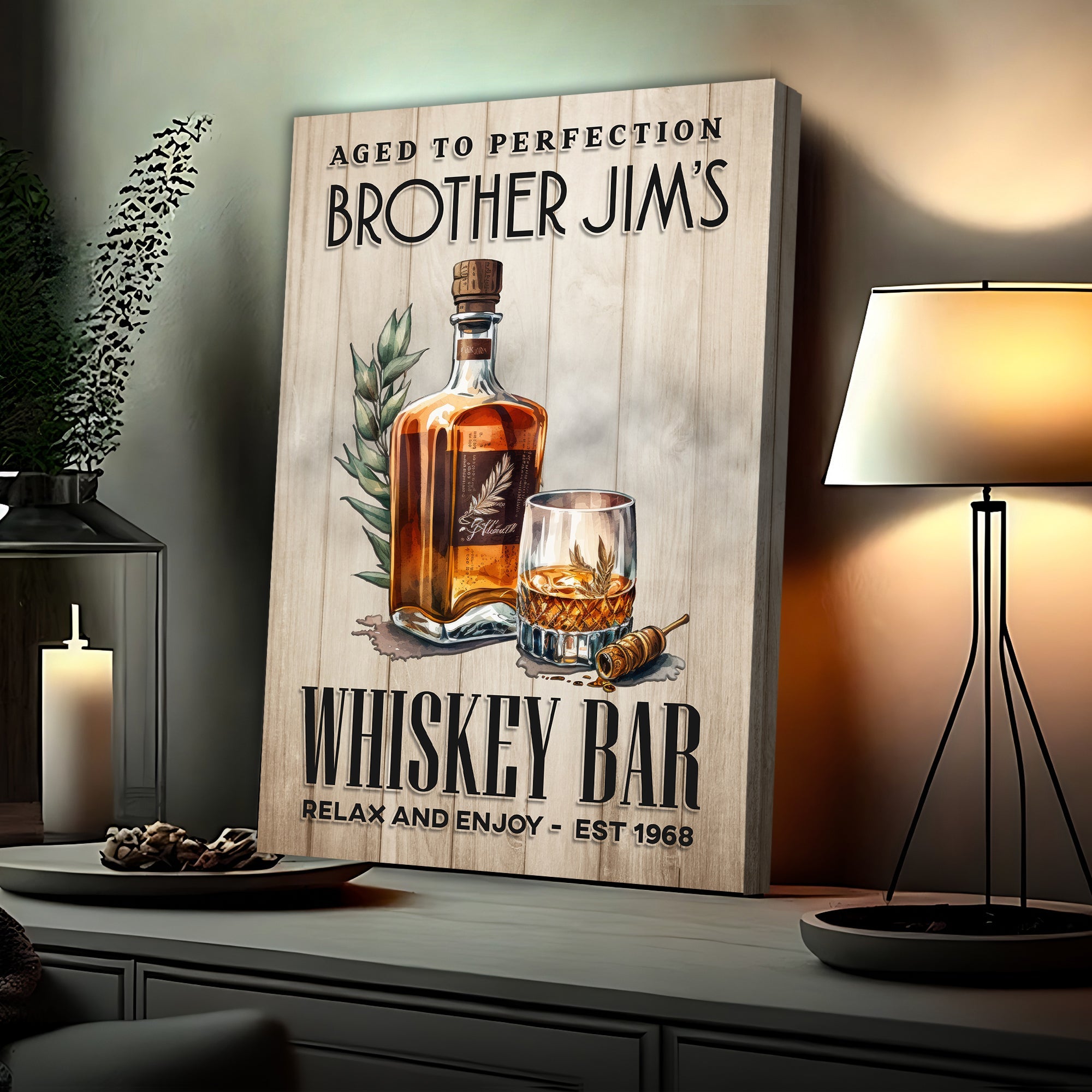 Aged To Perfection Whiskey Bar Sign on sale at MyriadMart