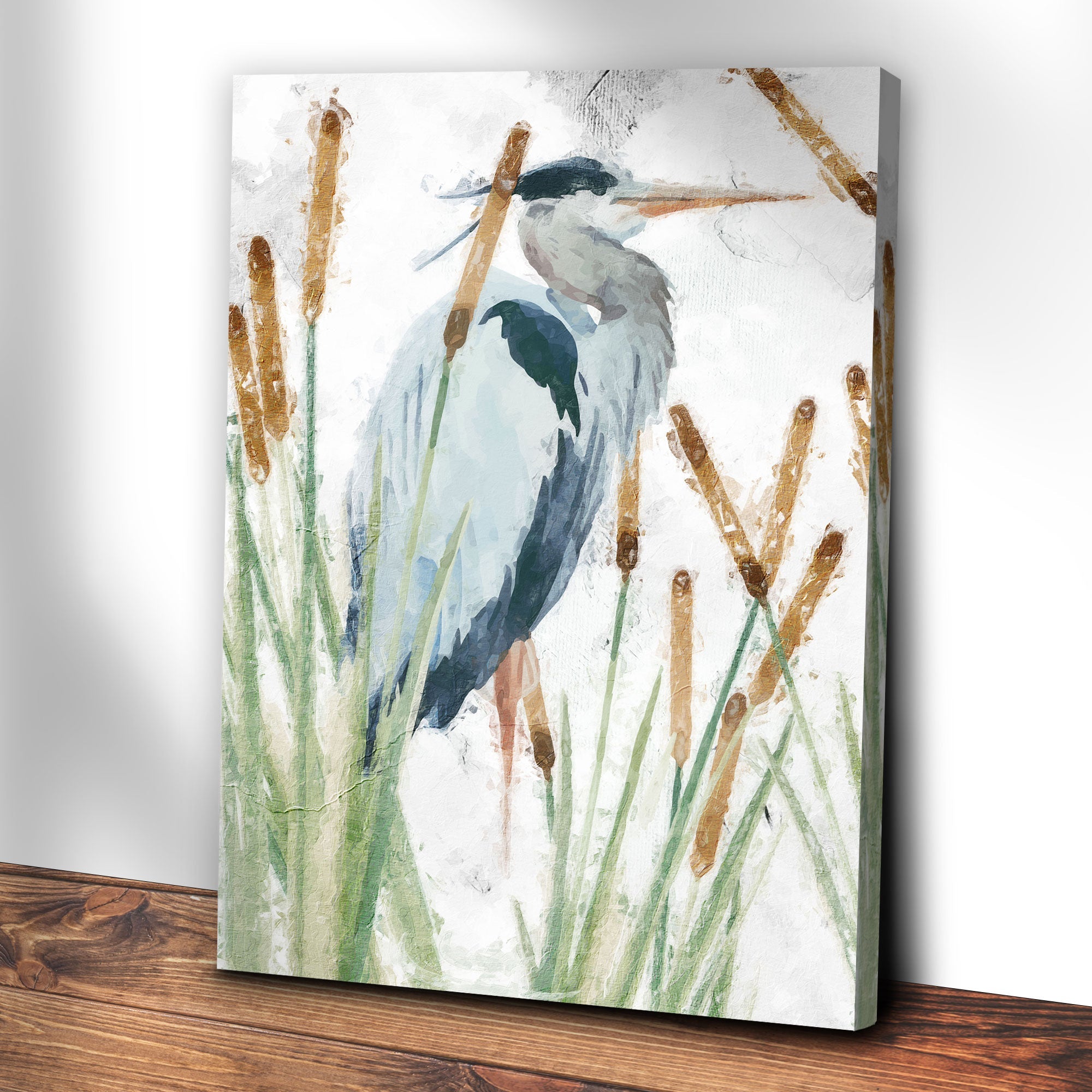 Heron In The Reeds Canvas Wall Art II on sale at MyriadMart