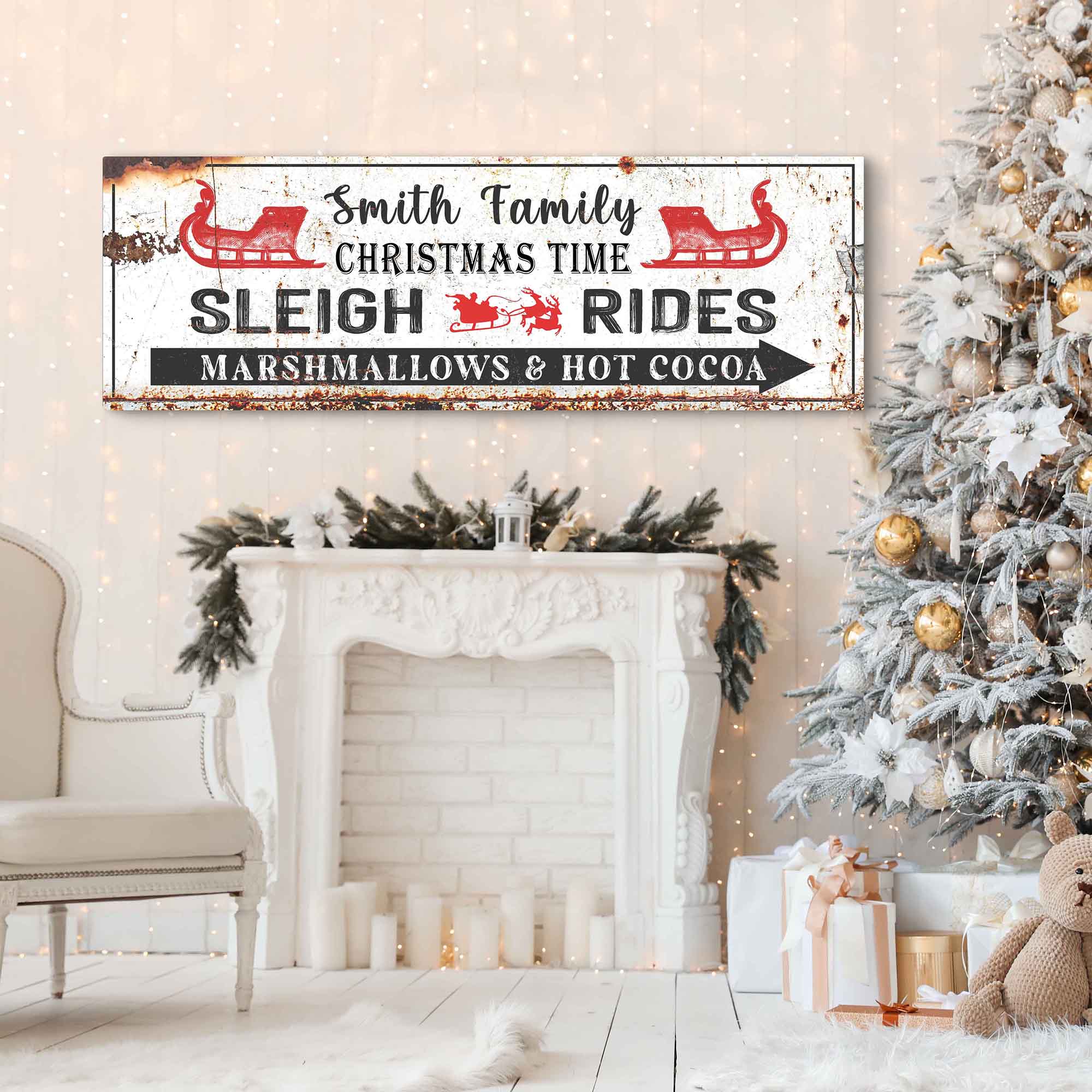 Christmas Sleigh Rides Sign on sale at MyriadMart