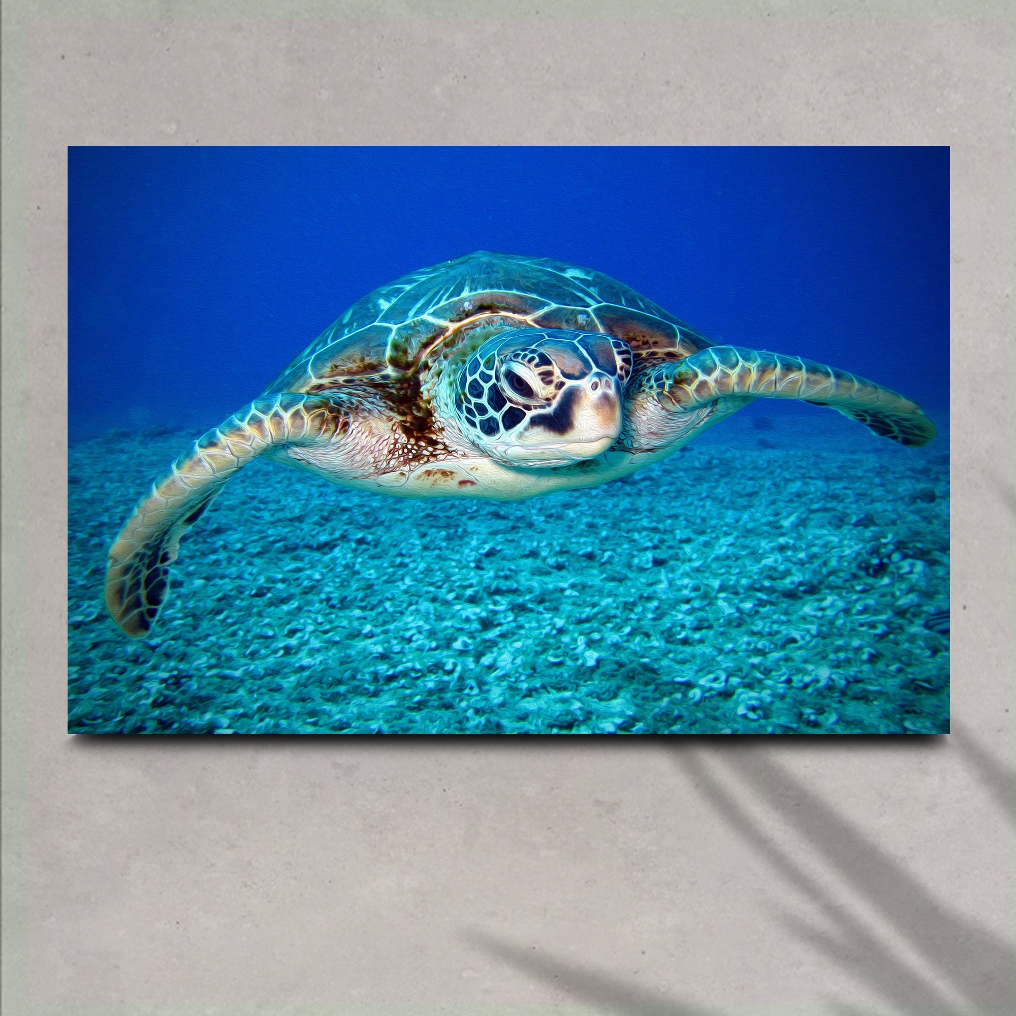 Green Sea Turtle Canvas Wall Art on sale at MyriadMart