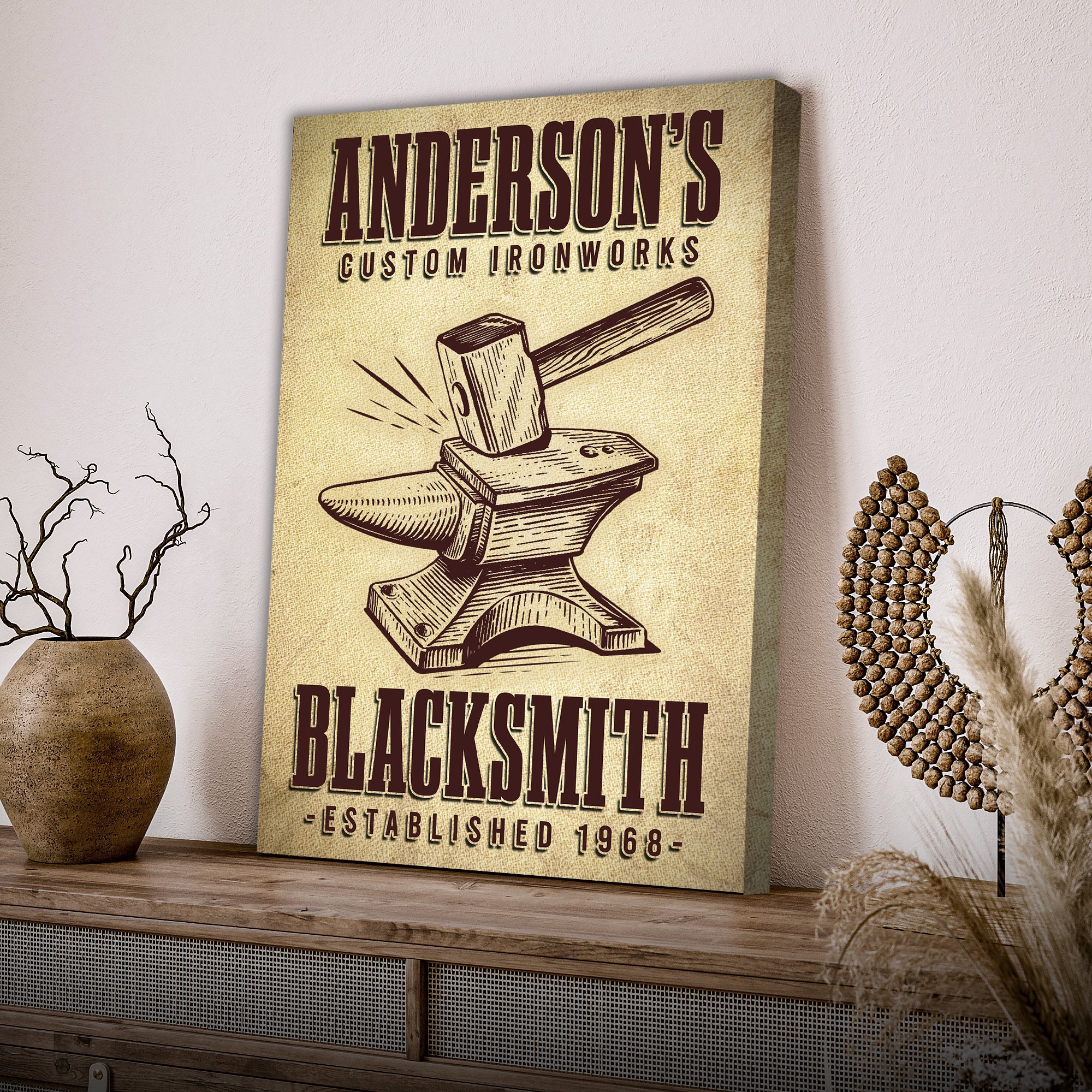 Custom Ironworks Blacksmith Sign on sale at MyriadMart