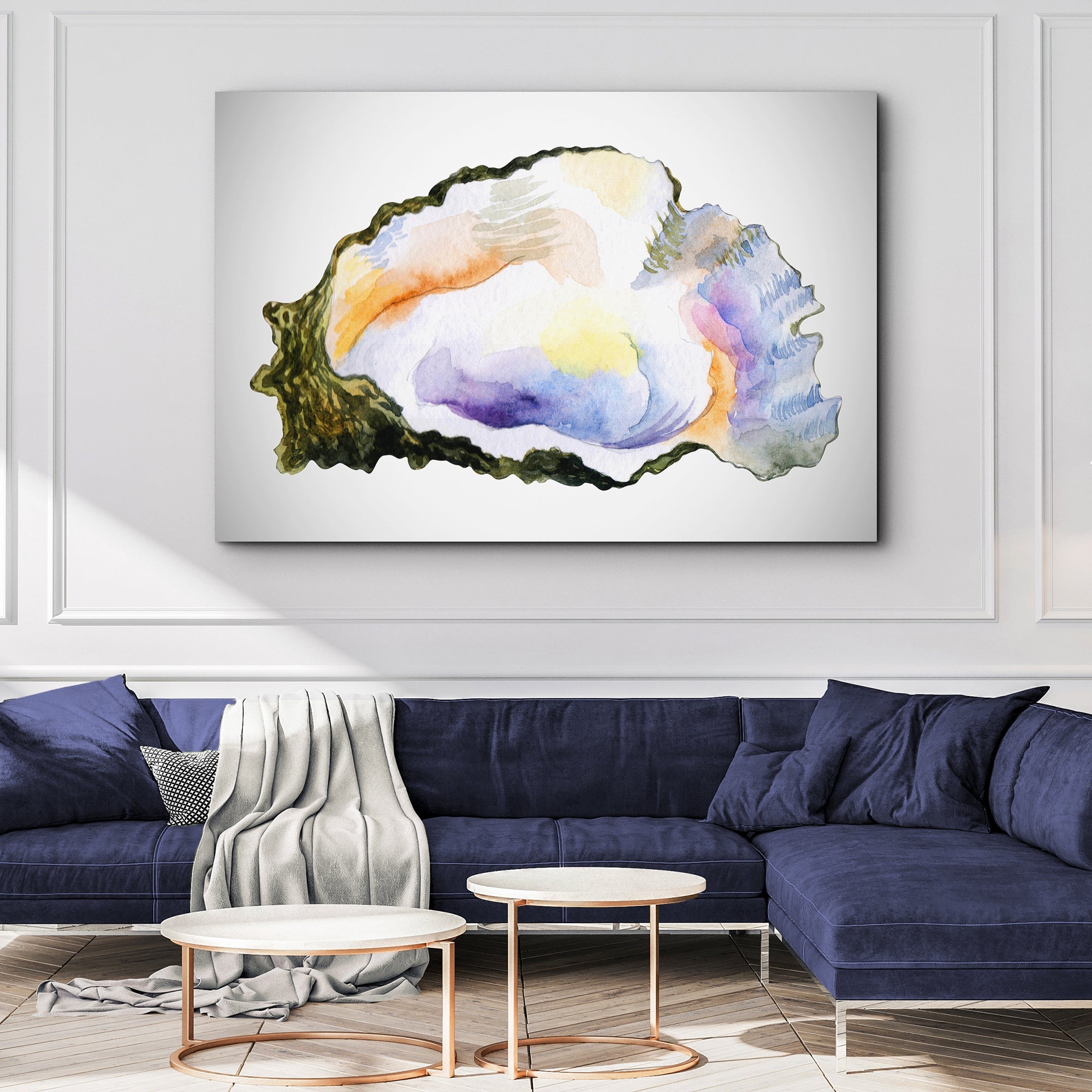 Oyster Watercolor Canvas Wall Art on sale at MyriadMart
