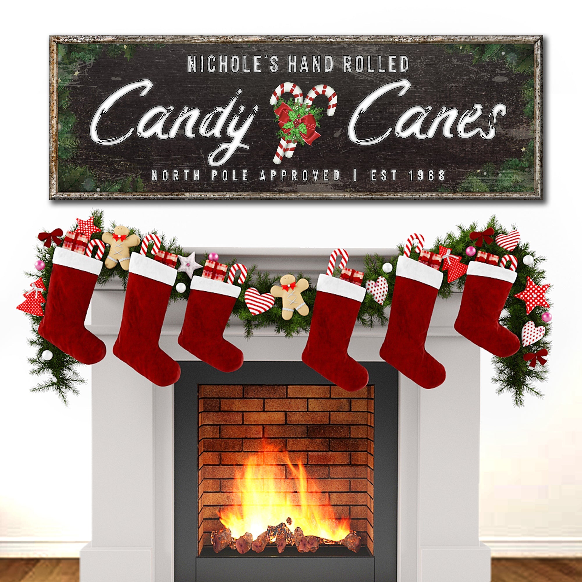 North Pole Candy Canes Sign on sale at MyriadMart