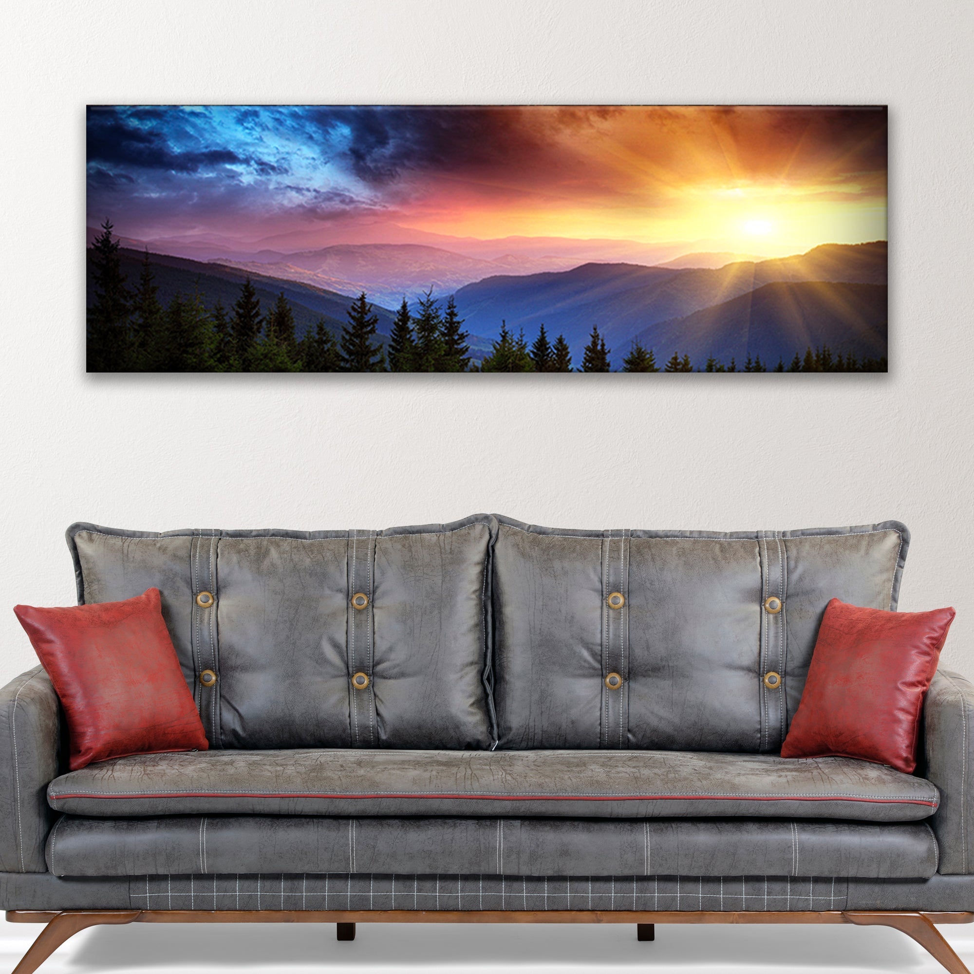 Purple And Sunrise Canvas Wall Art on sale at MyriadMart