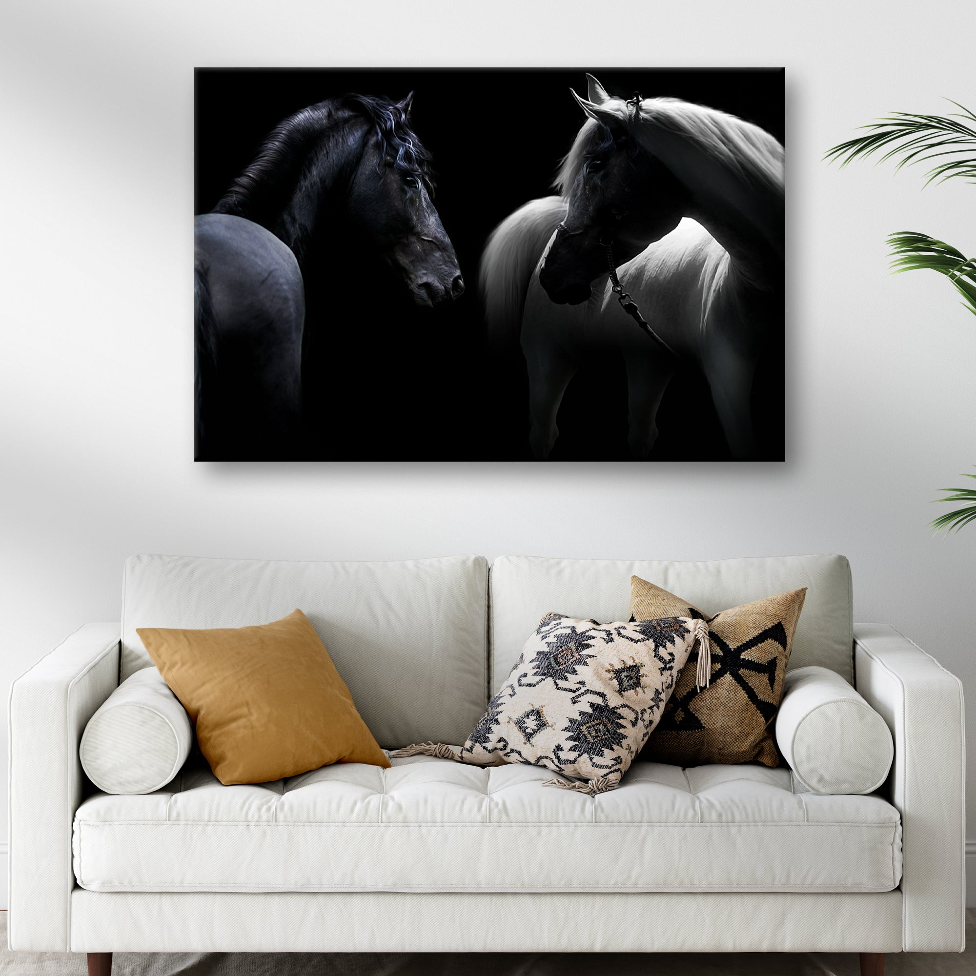 Monochromatic Horses Canvas Wall Art on sale at MyriadMart