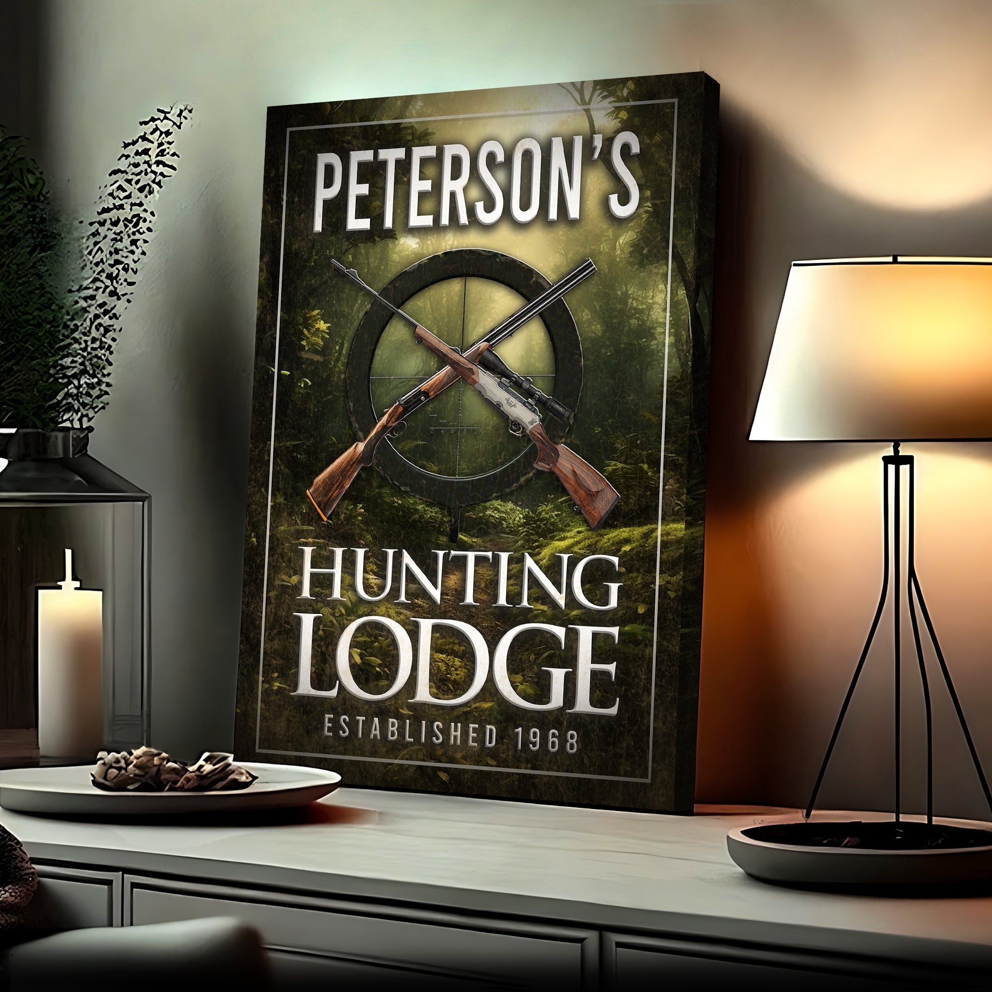 Family Hunting Lodge Sign on sale at MyriadMart