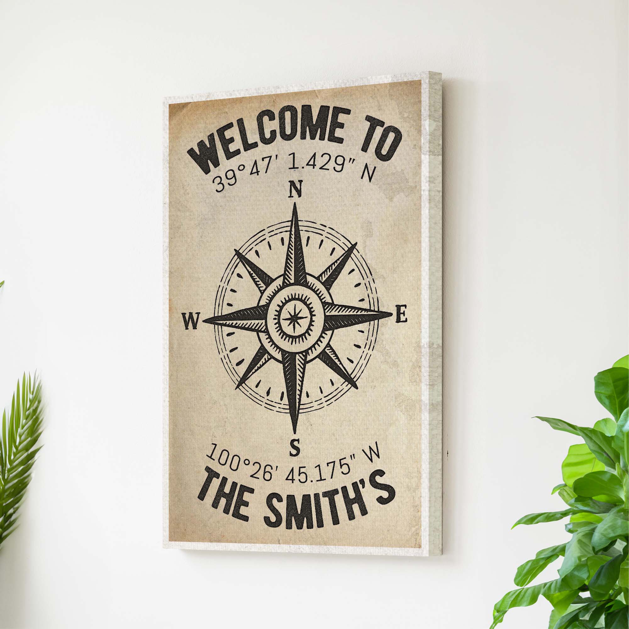 Welcome To Family Home Coordinates Sign on sale at MyriadMart