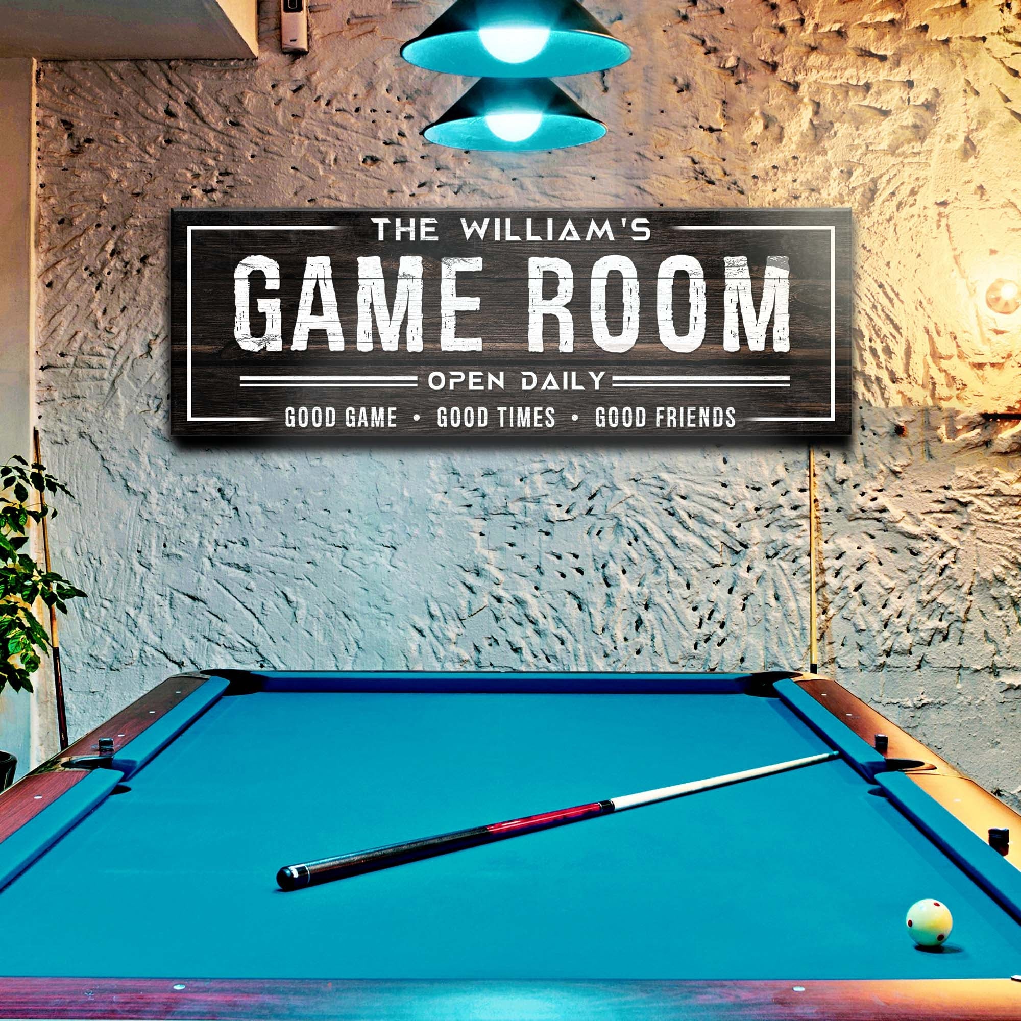 Game Room Dark Wood Sign on sale at MyriadMart