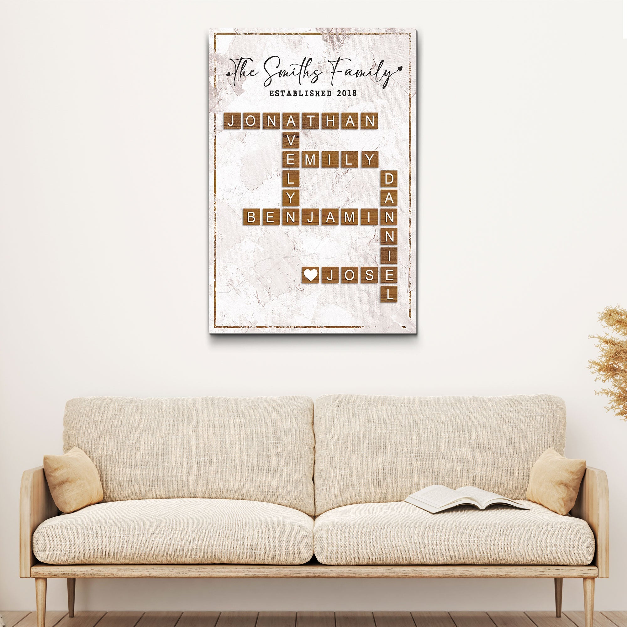 Scrabble Family Names Sign on sale at MyriadMart