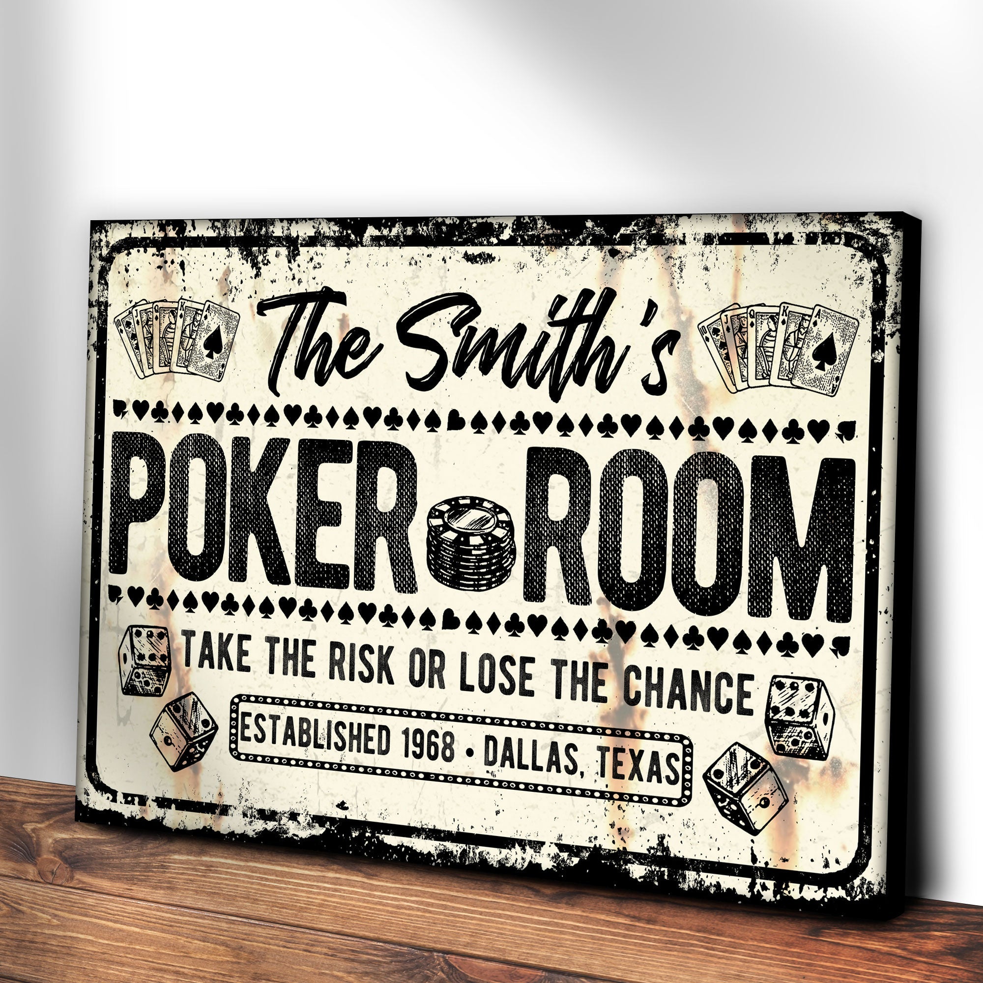 Take The Risk Poker Room Sign on sale at MyriadMart