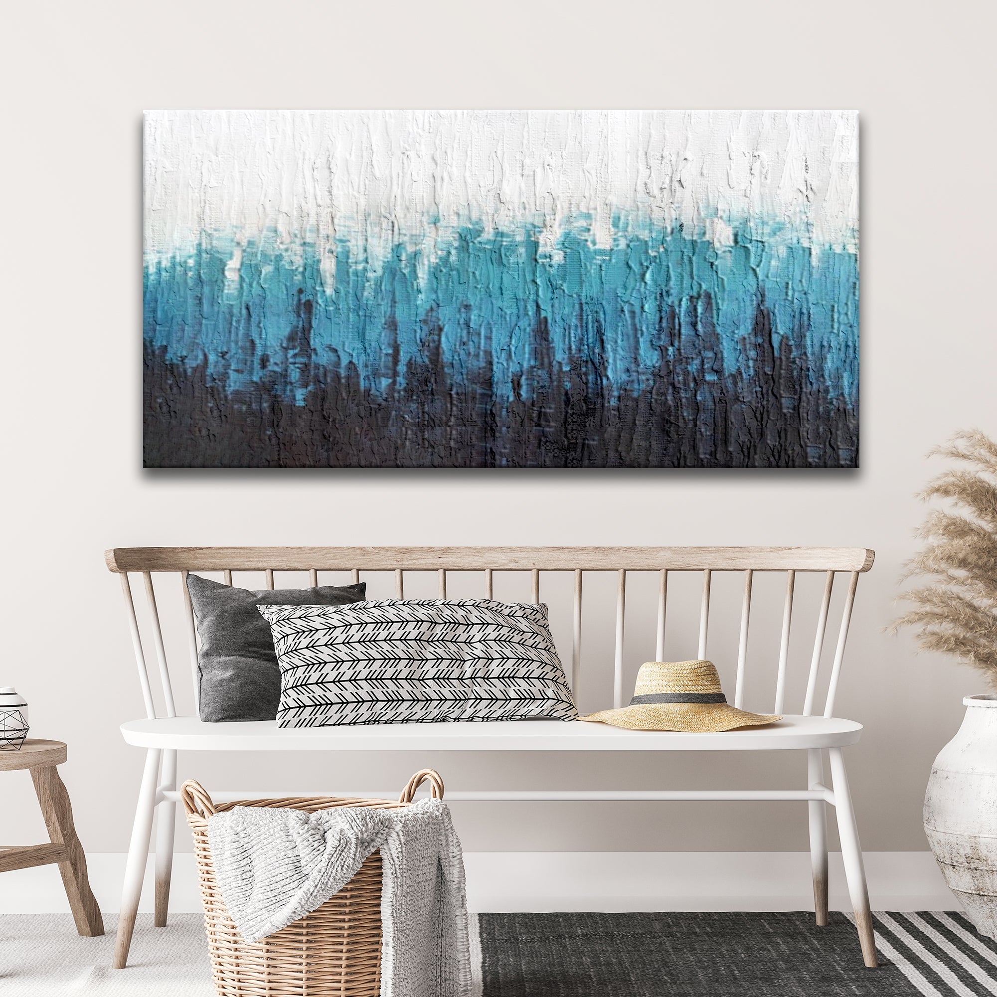 Blue Gradient Strokes Canvas Wall Art on sale at MyriadMart