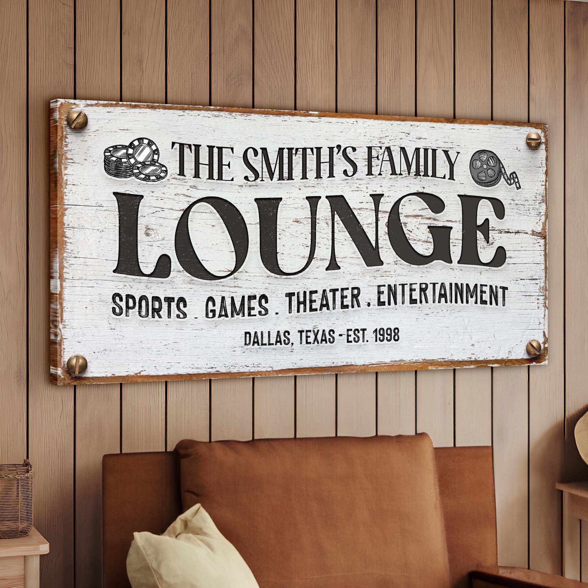 Family Entertainment Lounge Sign on sale at MyriadMart