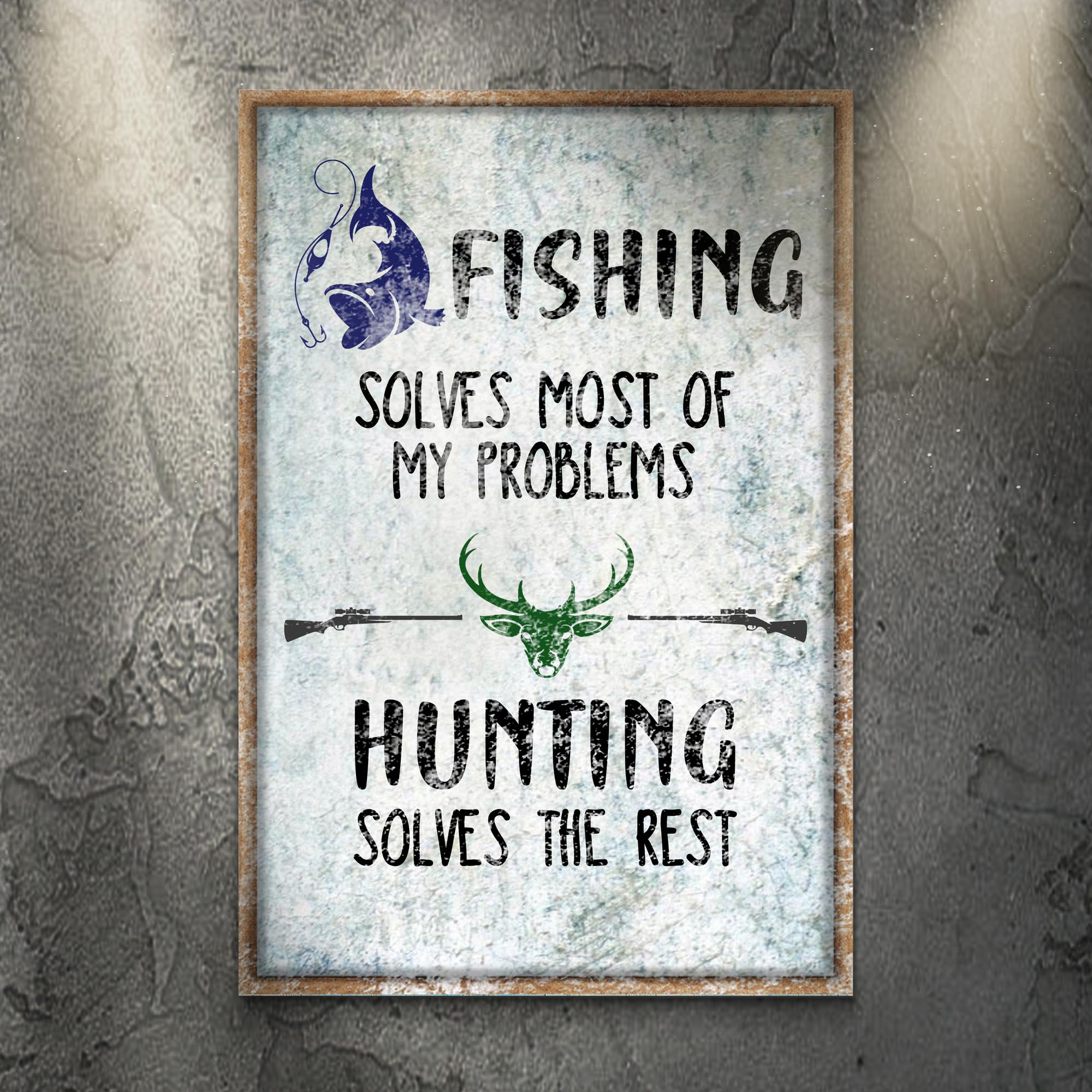 Fishing And Hunting Sign on sale at MyriadMart