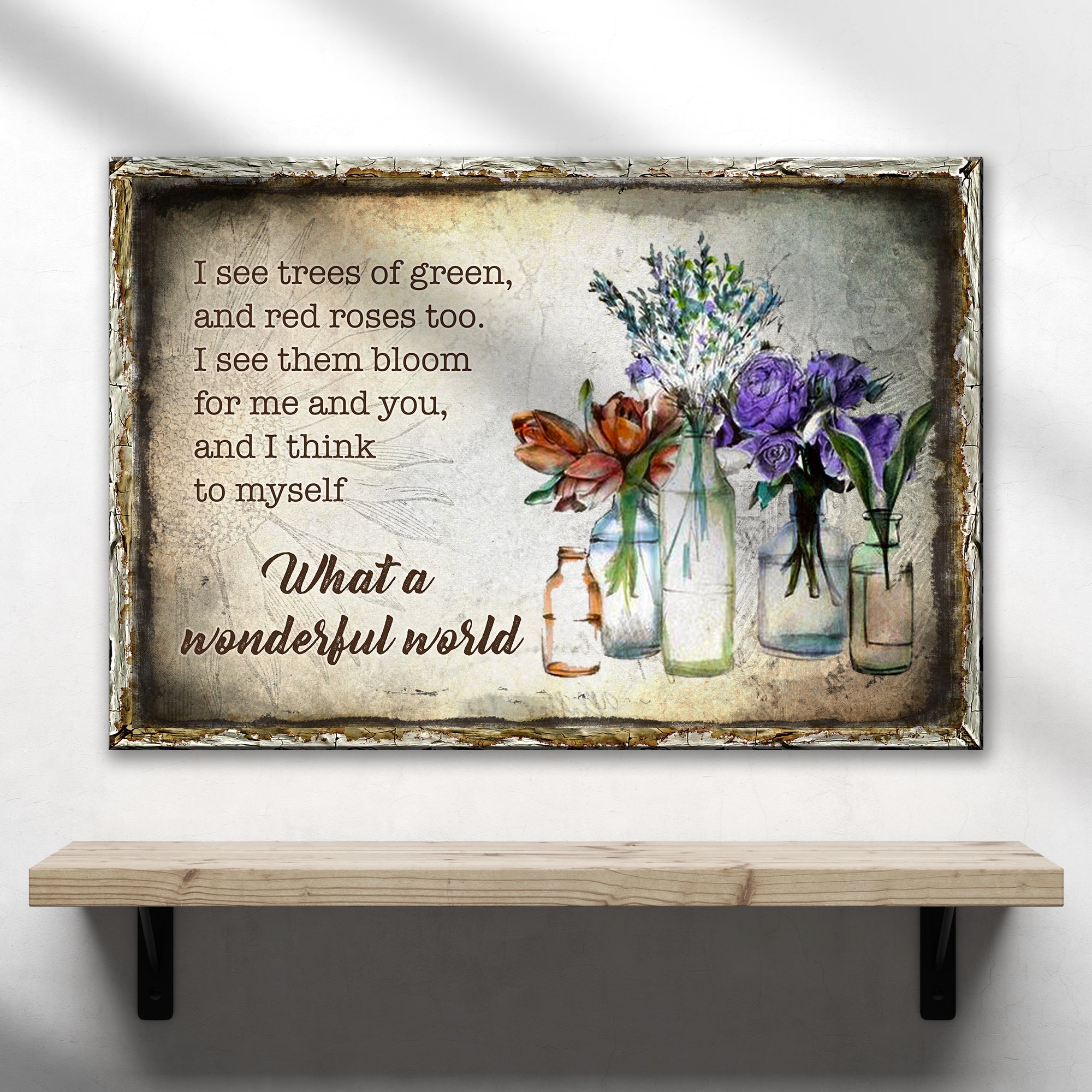 What A Wonderful World Sign VIII on sale at MyriadMart