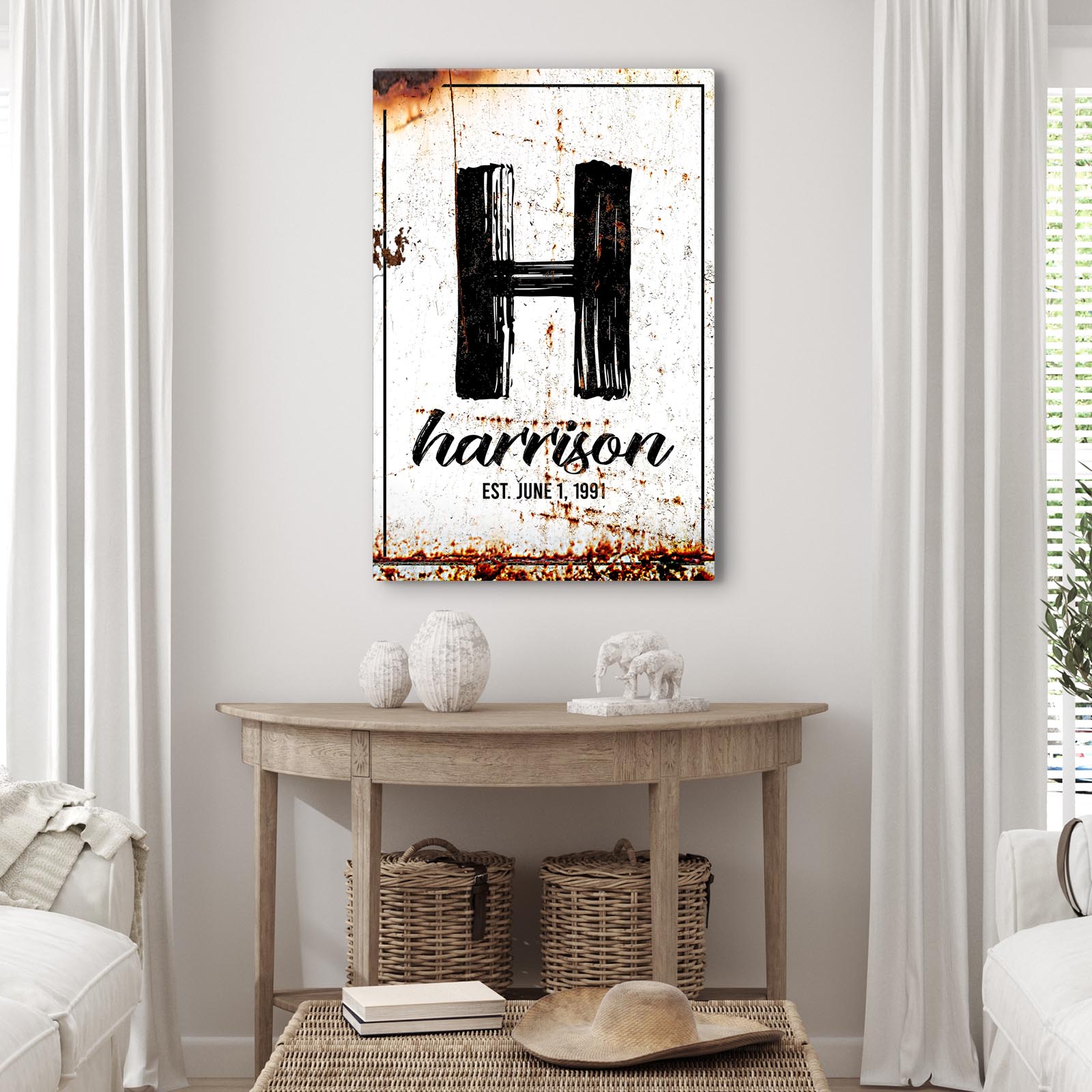 Family Name Portrait Sign on sale at MyriadMart