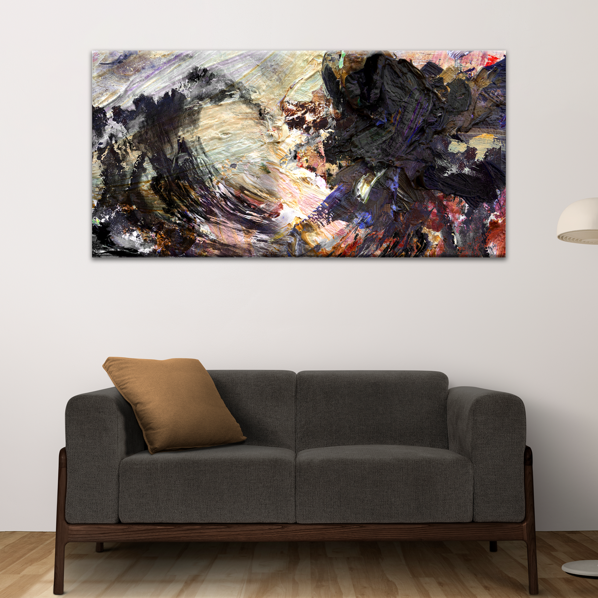 Waves Abstract Painting Canvas Wall Art on sale at MyriadMart