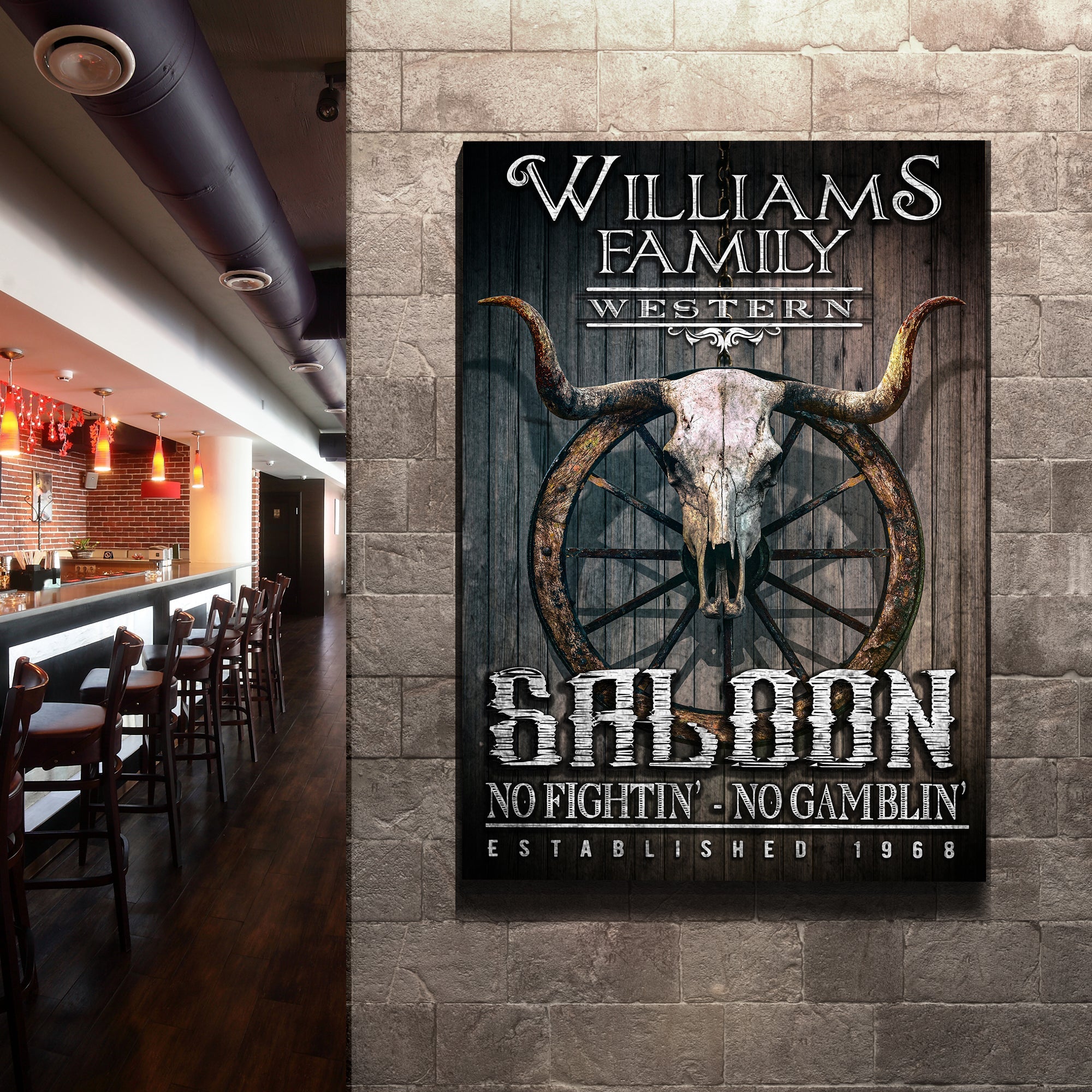 Western Cowboy Saloon Sign on sale at MyriadMart