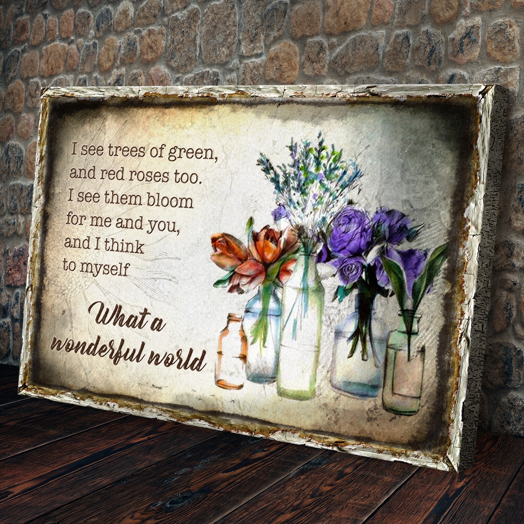 What A Wonderful World Sign VIII on sale at MyriadMart