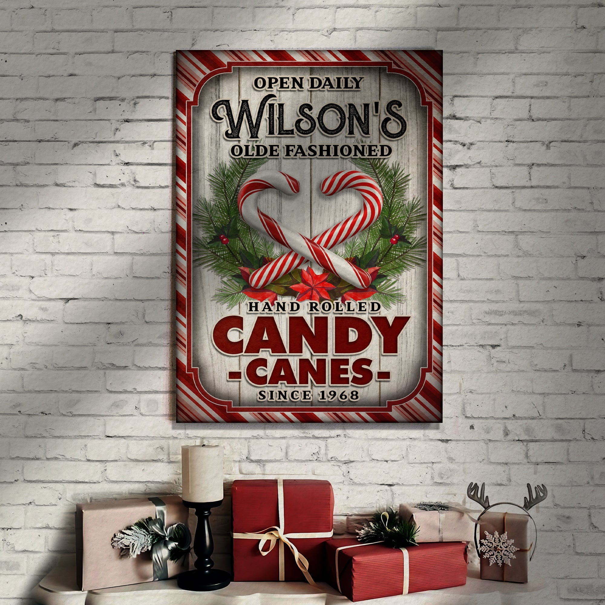 Olde Fashioned Hand Rolled Candy Canes Sign on sale at MyriadMart