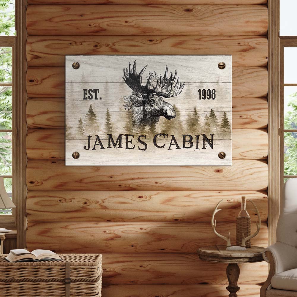 Family Moose Cabin Sign on sale at MyriadMart