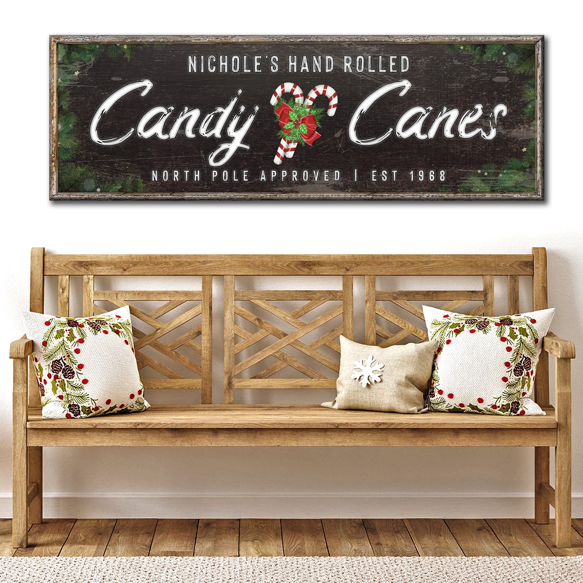 North Pole Candy Canes Sign on sale at MyriadMart