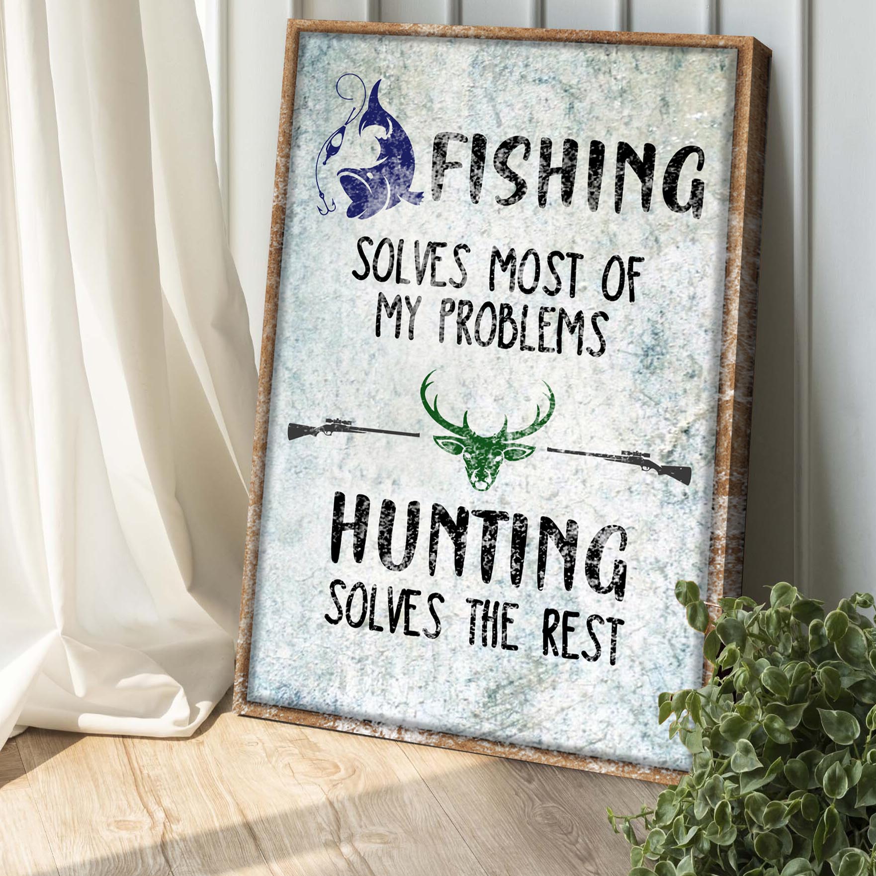 Fishing And Hunting Sign on sale at MyriadMart