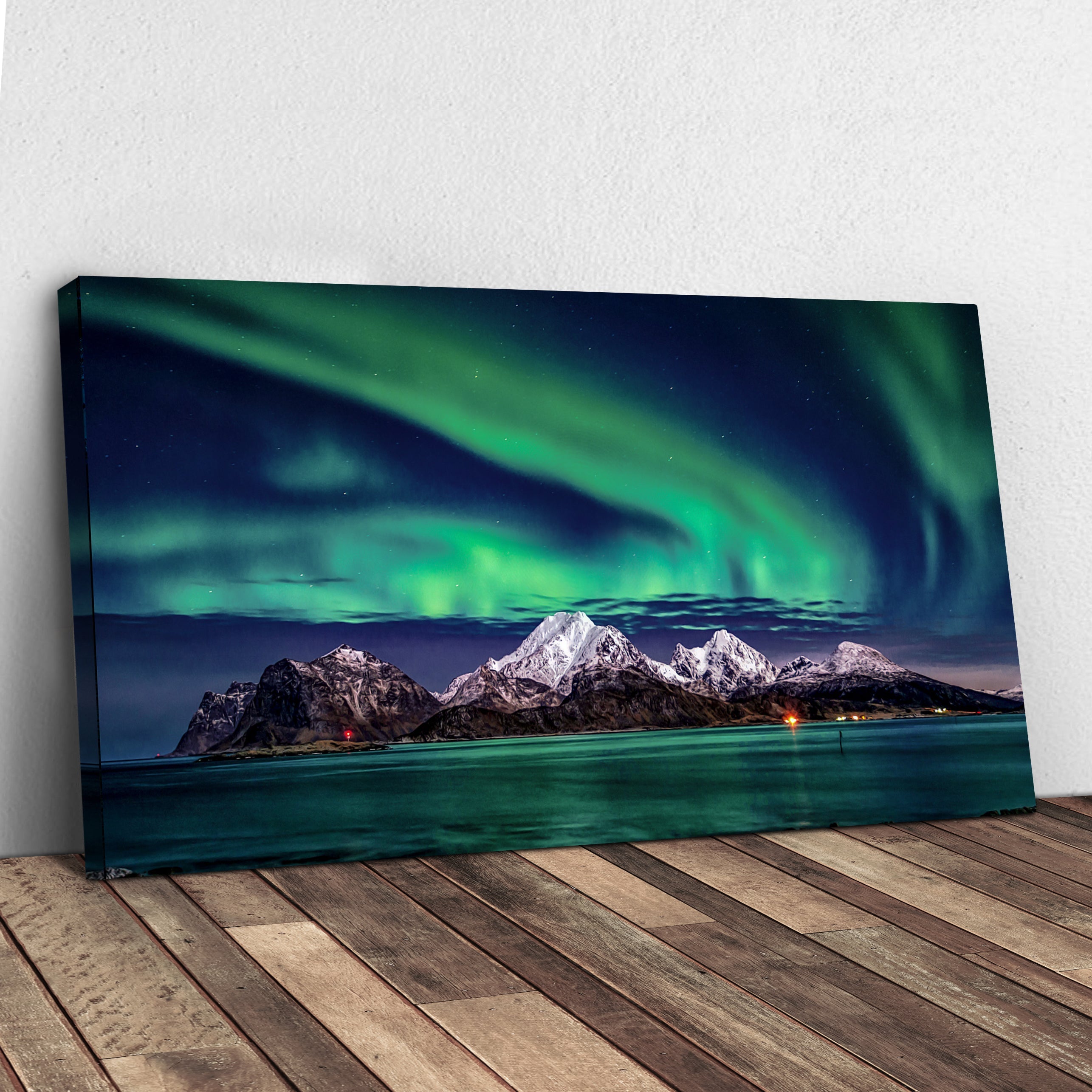 Lake And Northern Lights Canvas Wall Art on sale at MyriadMart
