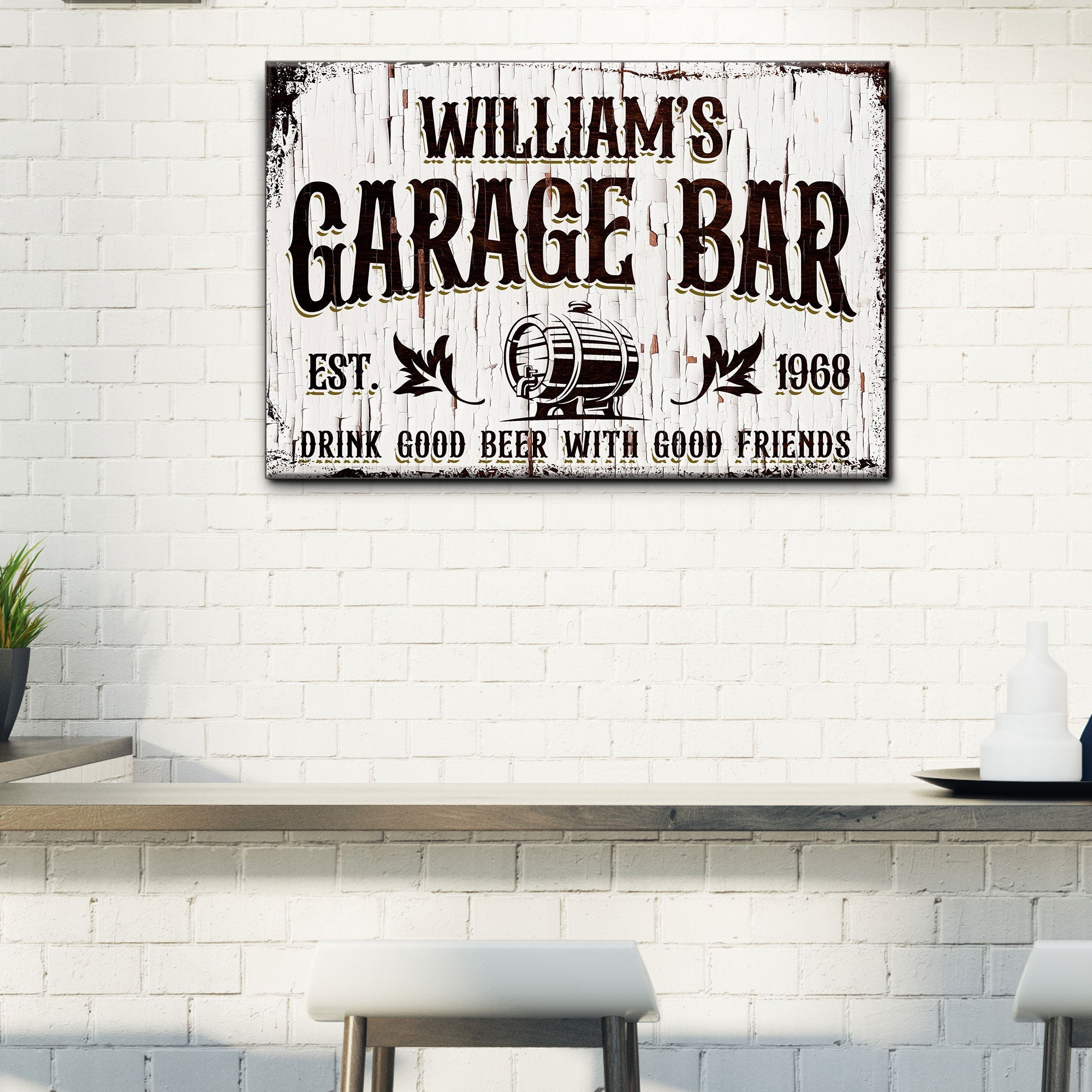 Garage Bar Rustic Wood Sign on sale at MyriadMart