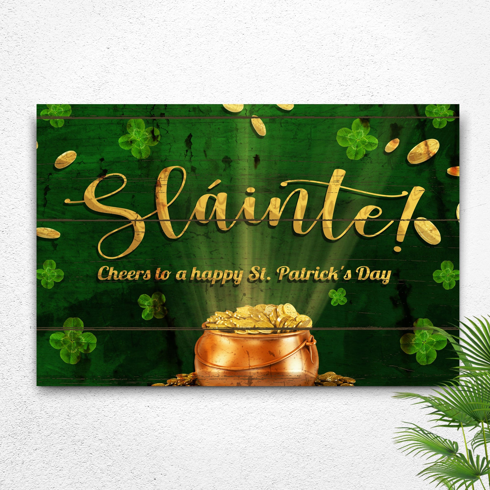 Sláinte! Cheers To A Happy St. Patrick's Day Sign on sale at MyriadMart