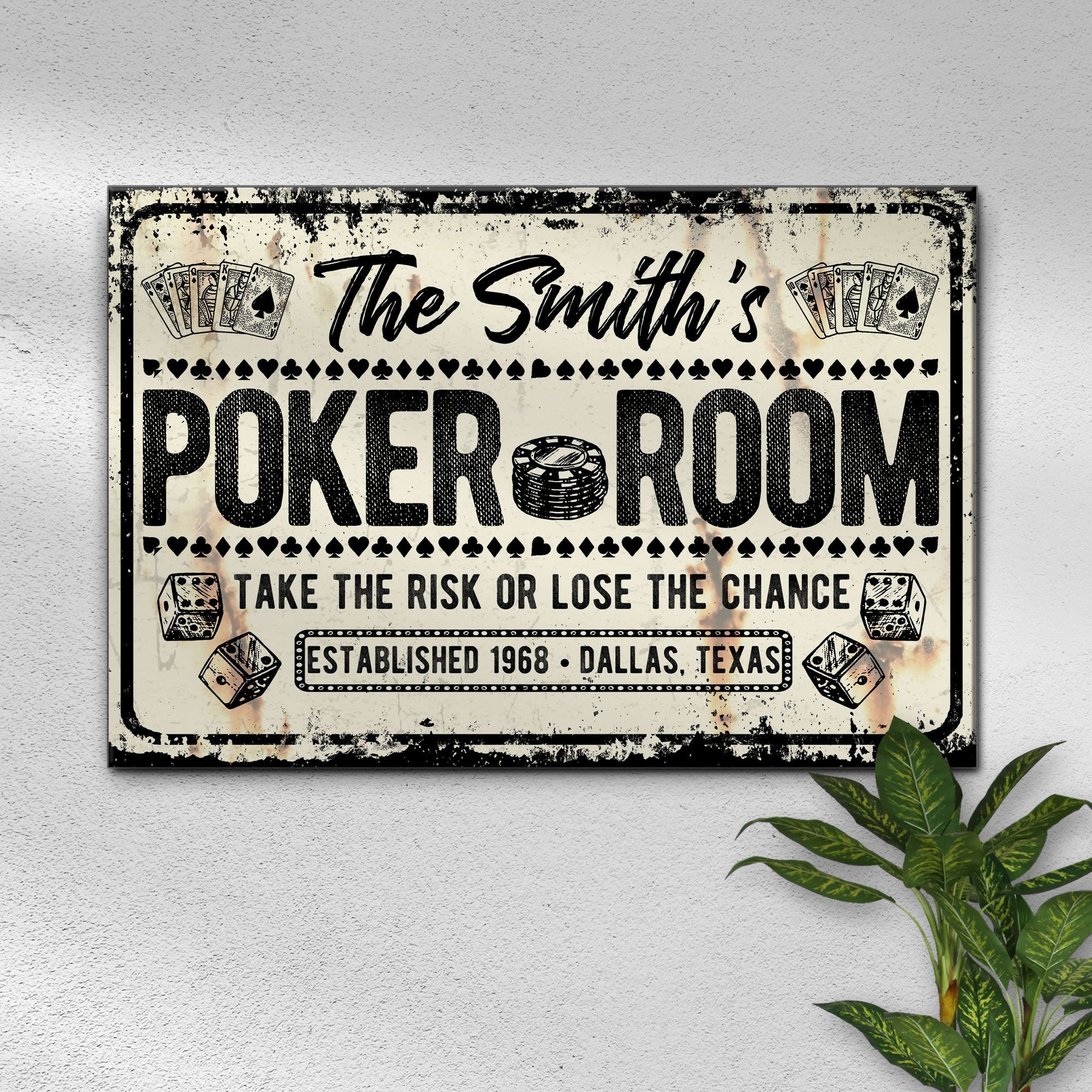 Take The Risk Poker Room Sign on sale at MyriadMart