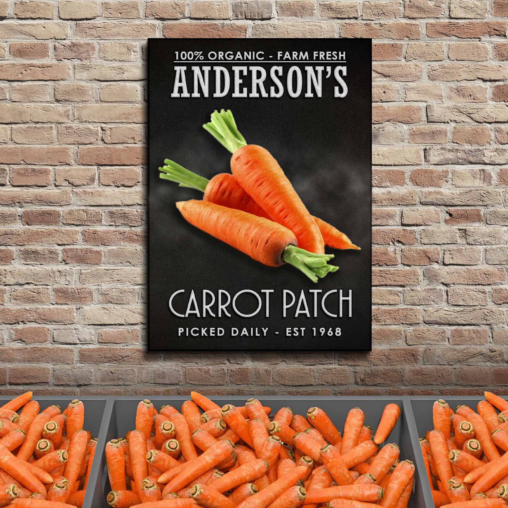 100% Organic Carrot Patch Sign on sale at MyriadMart