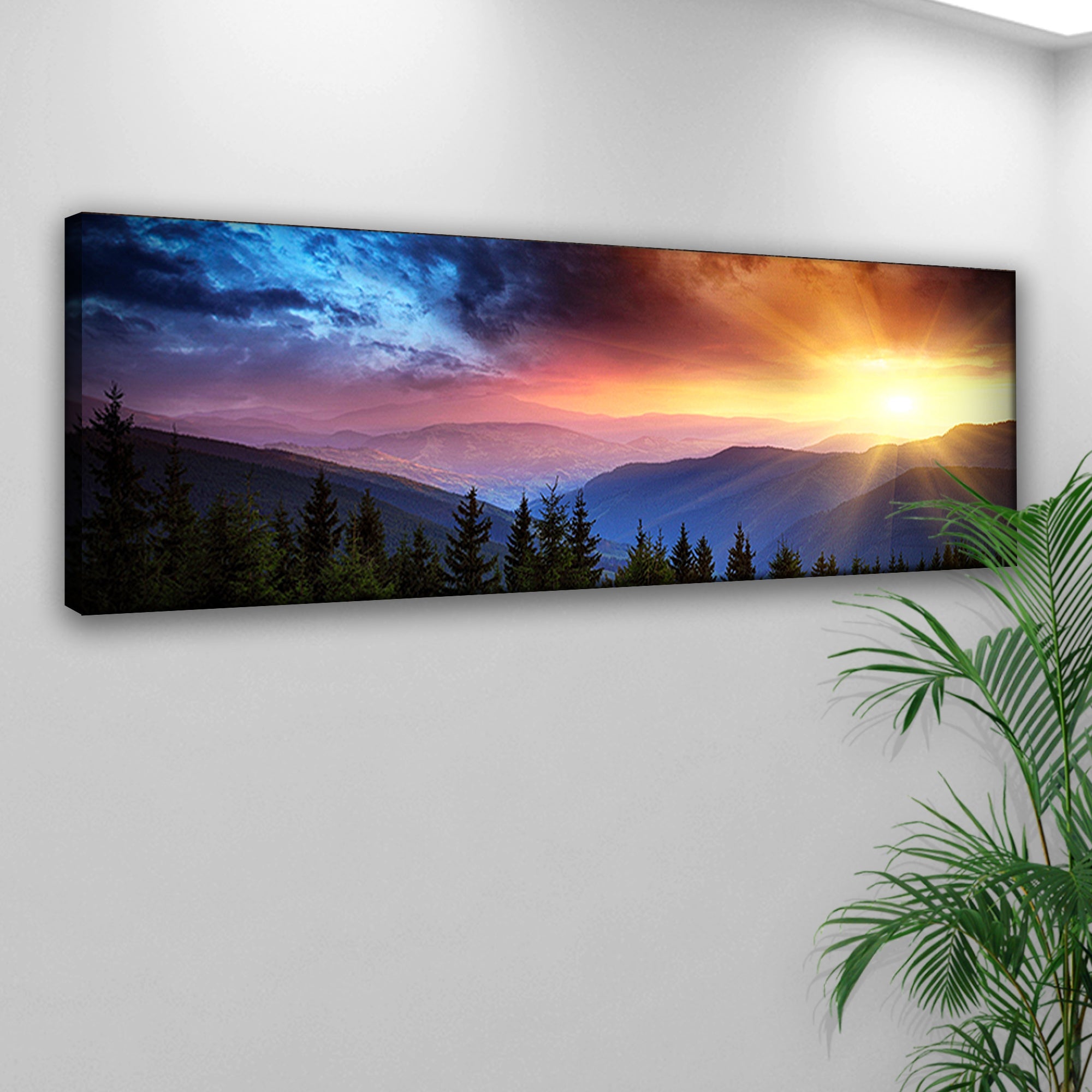 Purple And Sunrise Canvas Wall Art on sale at MyriadMart