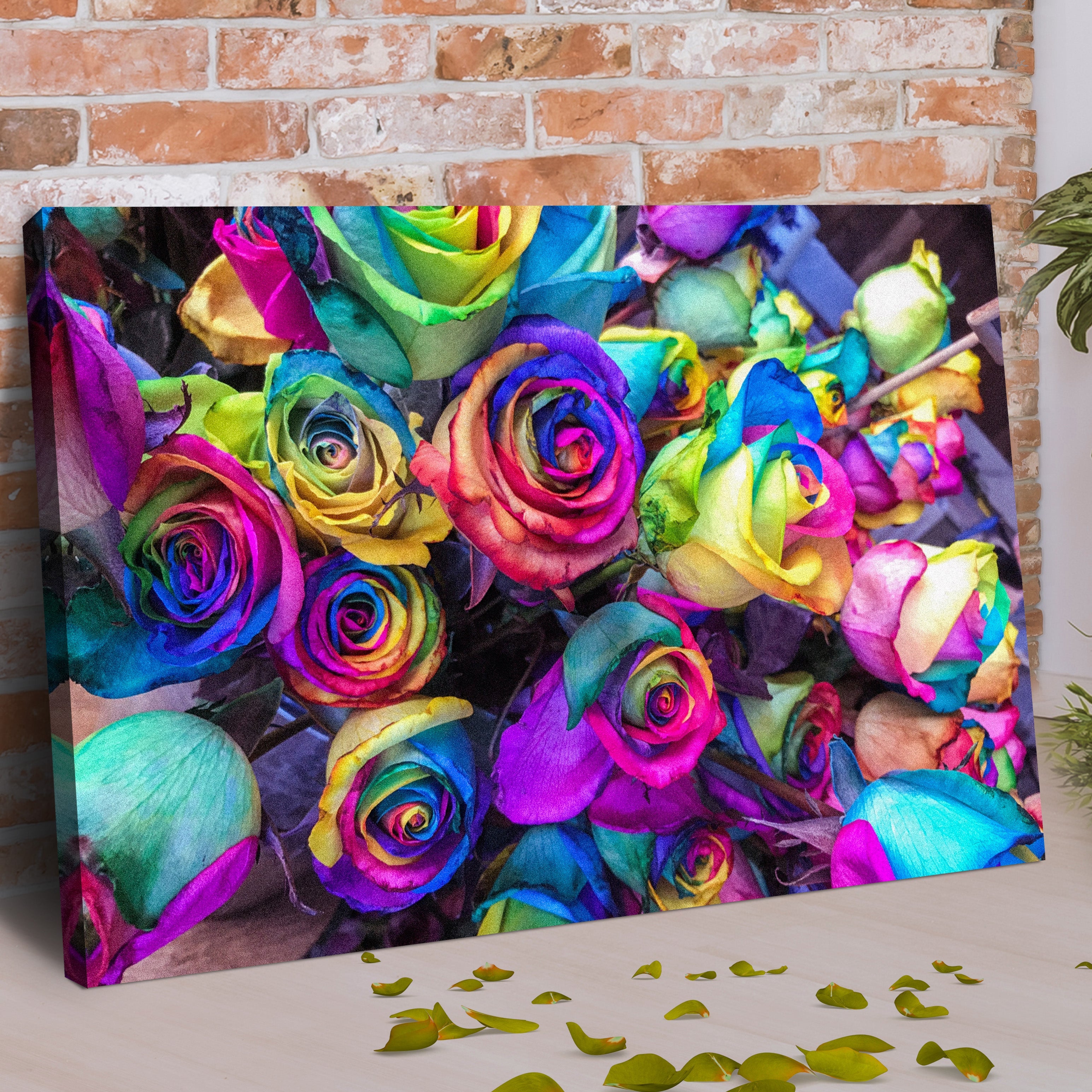 Rainbow Roses Canvas Wall Art on sale at MyriadMart
