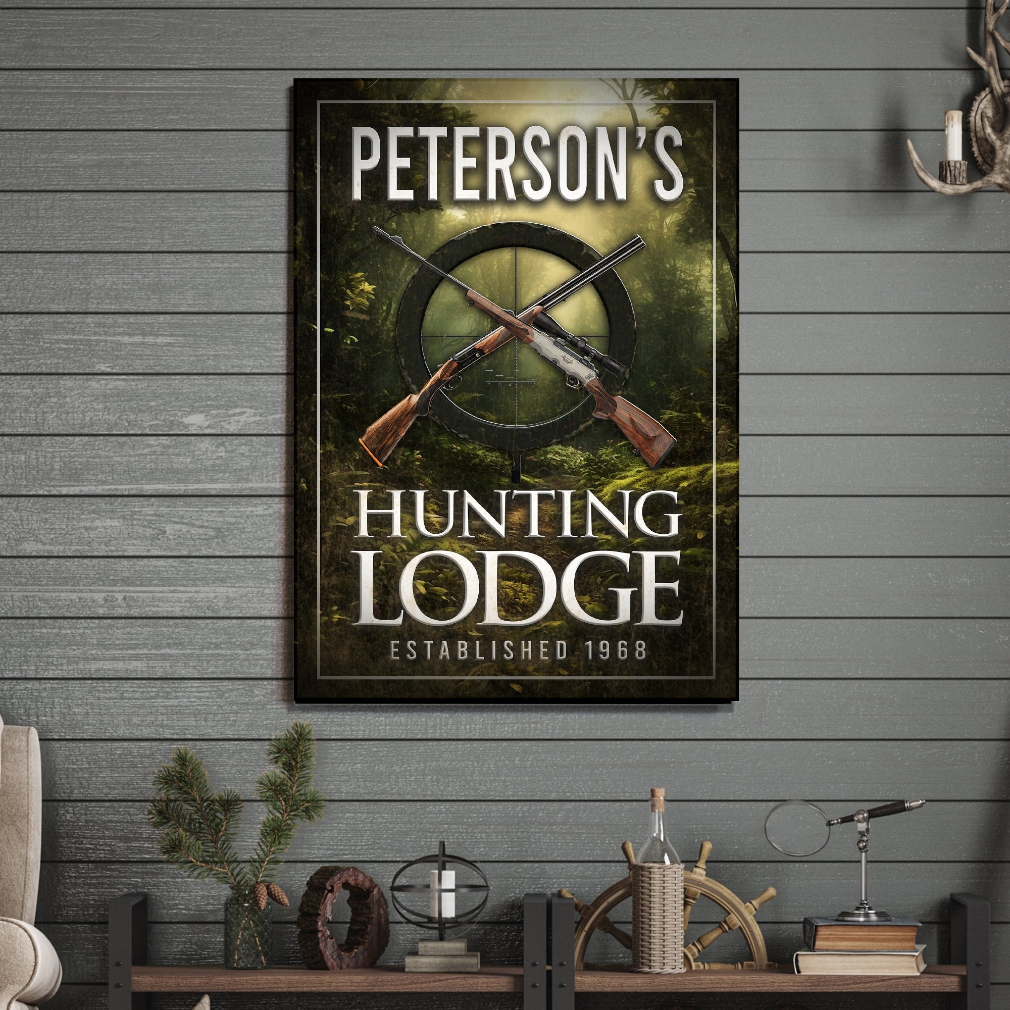 Family Hunting Lodge Sign on sale at MyriadMart