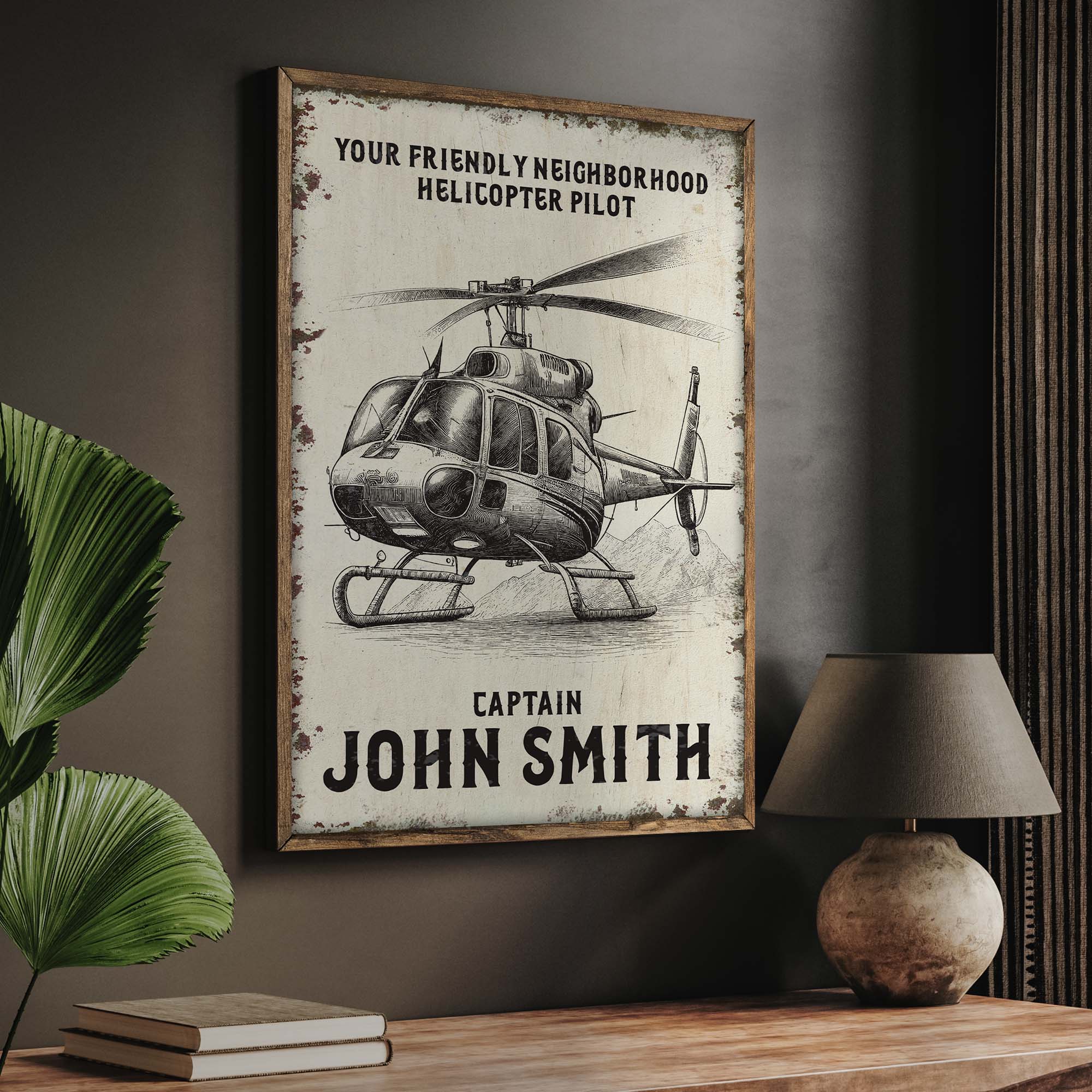 Helicopter Pilot Name Sign on sale at MyriadMart