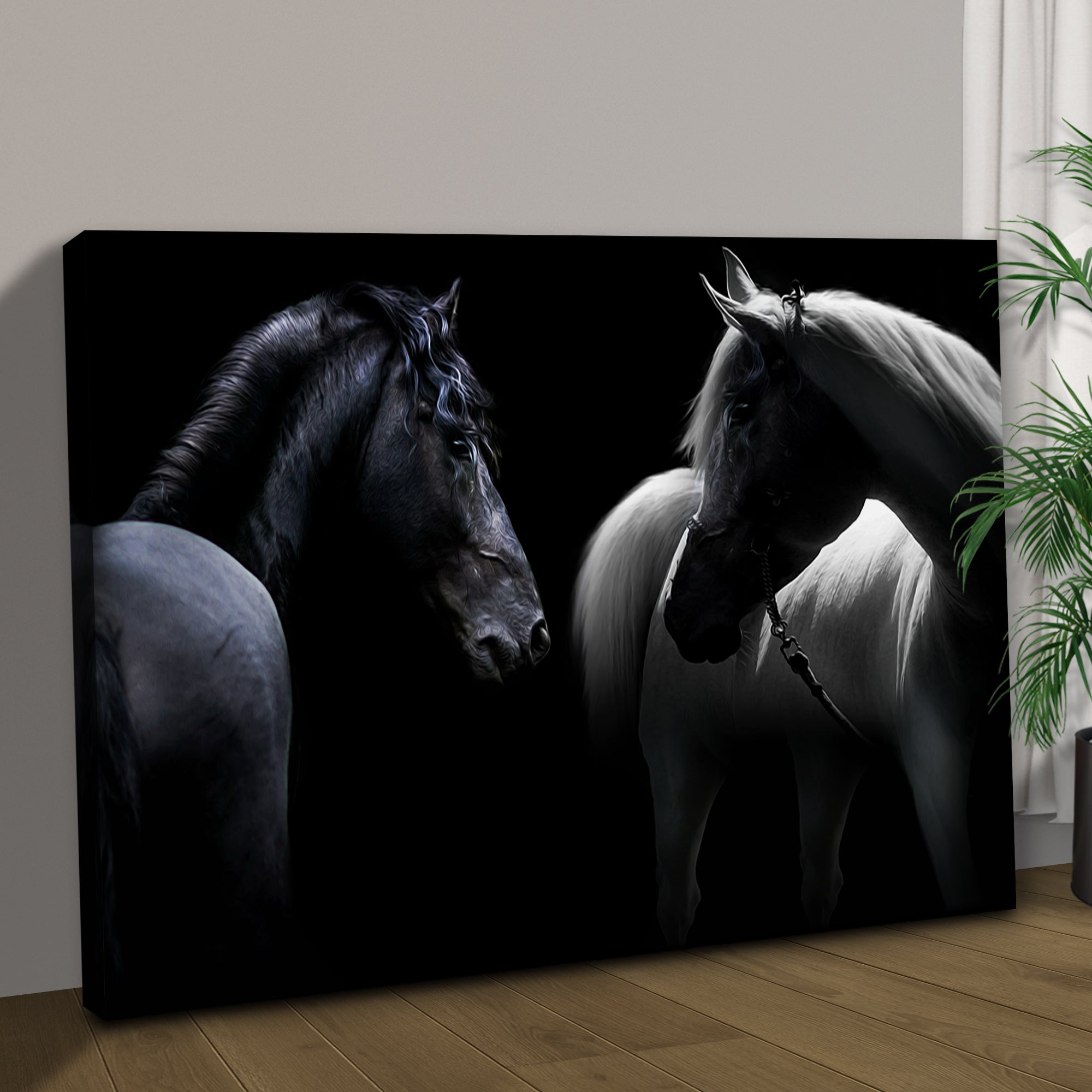 Monochromatic Horses Canvas Wall Art on sale at MyriadMart