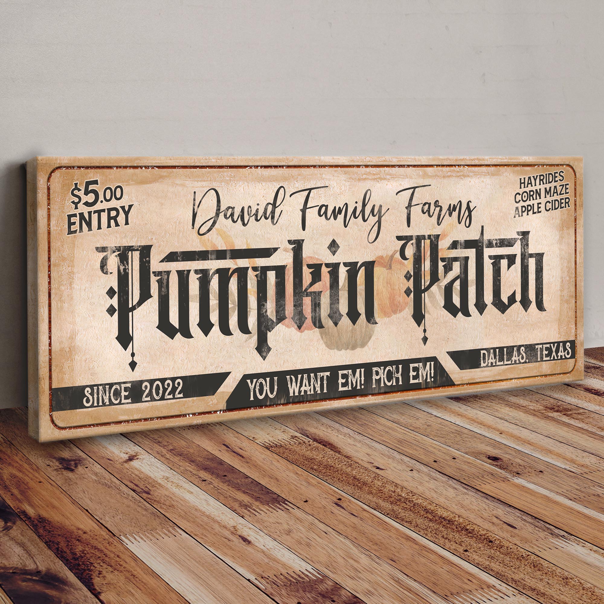 Family Farms Pumpkin Patch Sign II on sale at MyriadMart