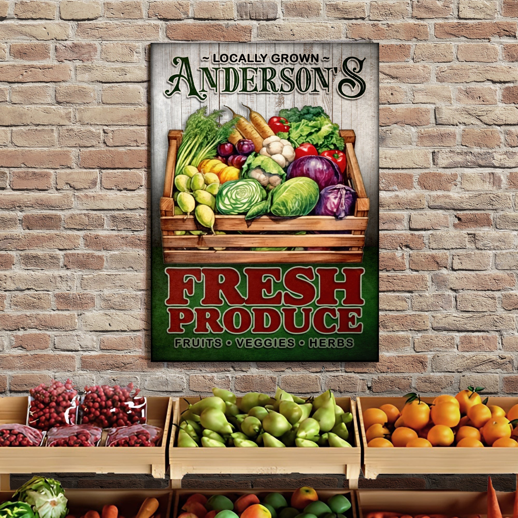 Locally Grown Fresh Produce Sign on sale at MyriadMart