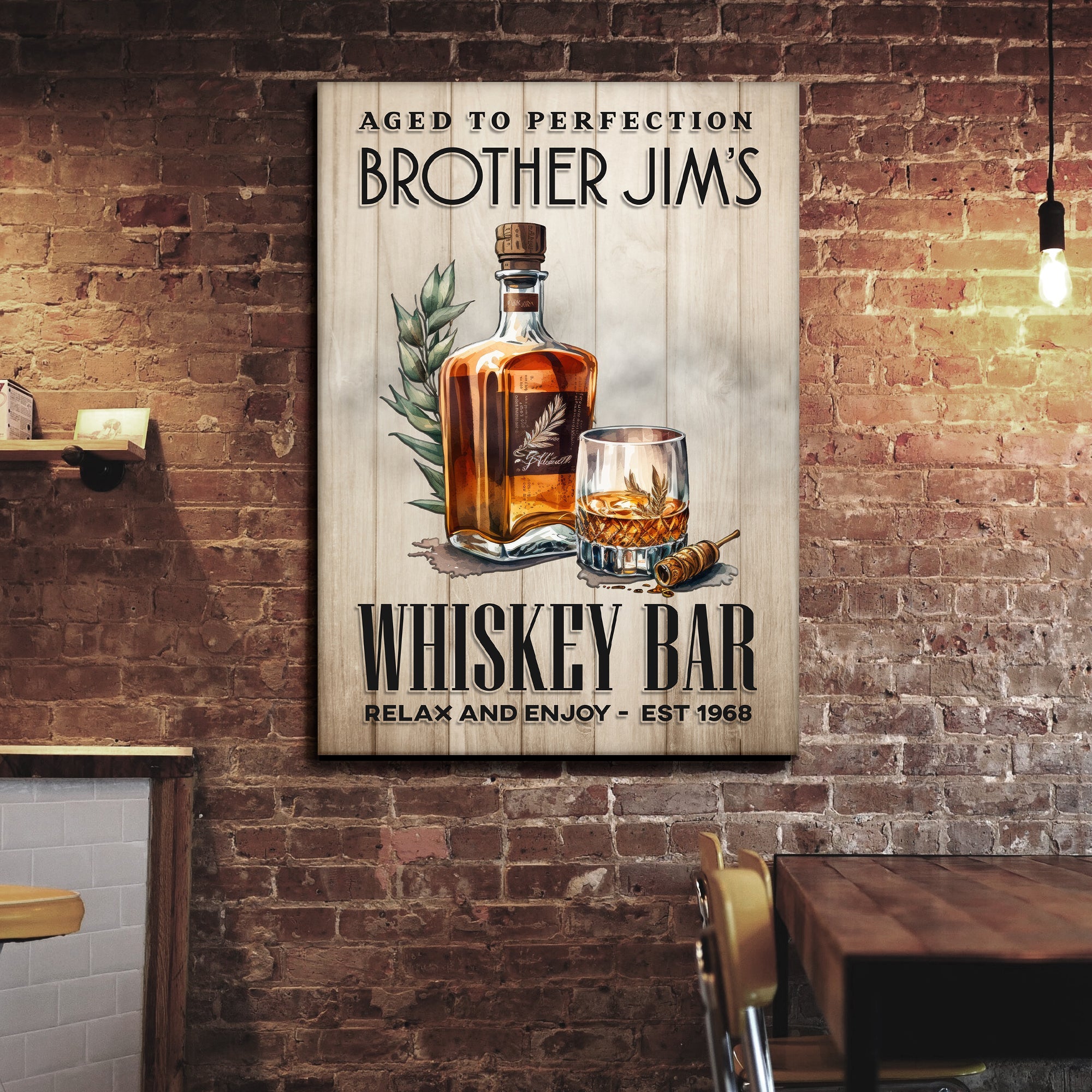 Aged To Perfection Whiskey Bar Sign on sale at MyriadMart